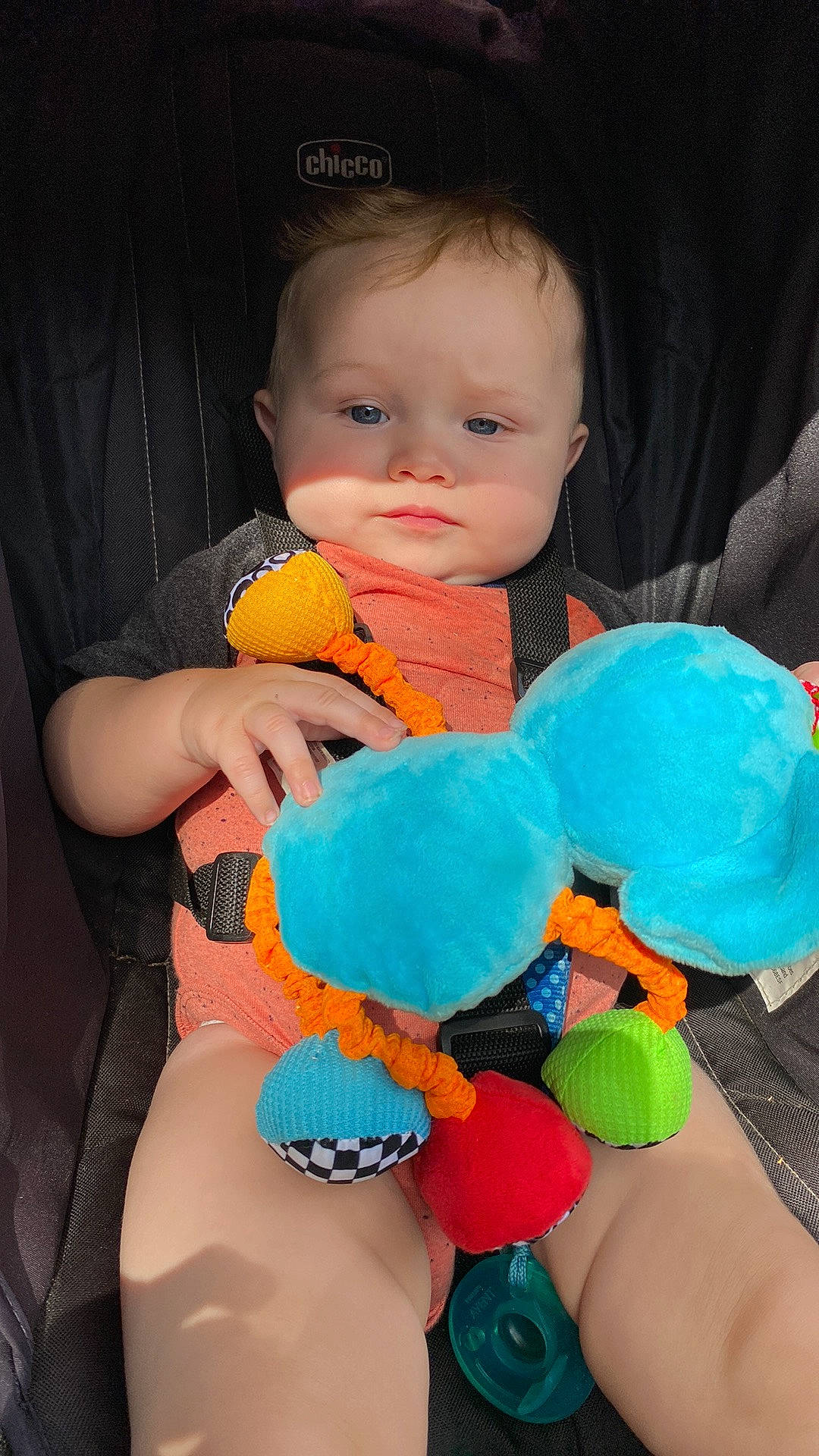 Henry joined the competition — help win amazing prizes! azure, baby_toddler_clothing, child, finger, hand, happy, headgear, human_body, nail, orange, person, pink, plant, red, skin, stuffed_toy, thigh, toddler, trunk, white