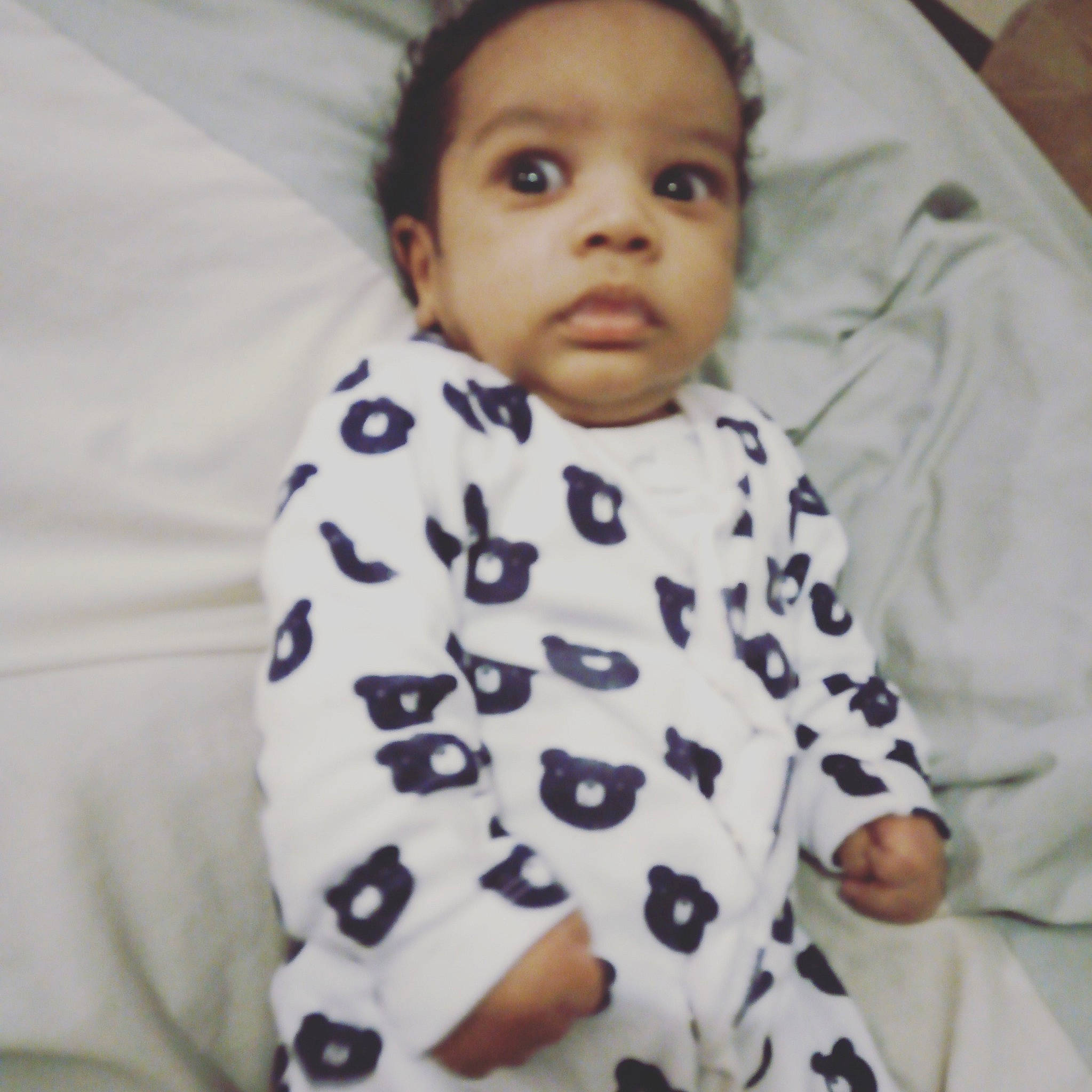 Donte is registered to the contest to win money with this photo: child, day, girl, head, infant, nose, outerwear, person, product, skin, sleeve, smile, t_shirt, textile, toddler, white