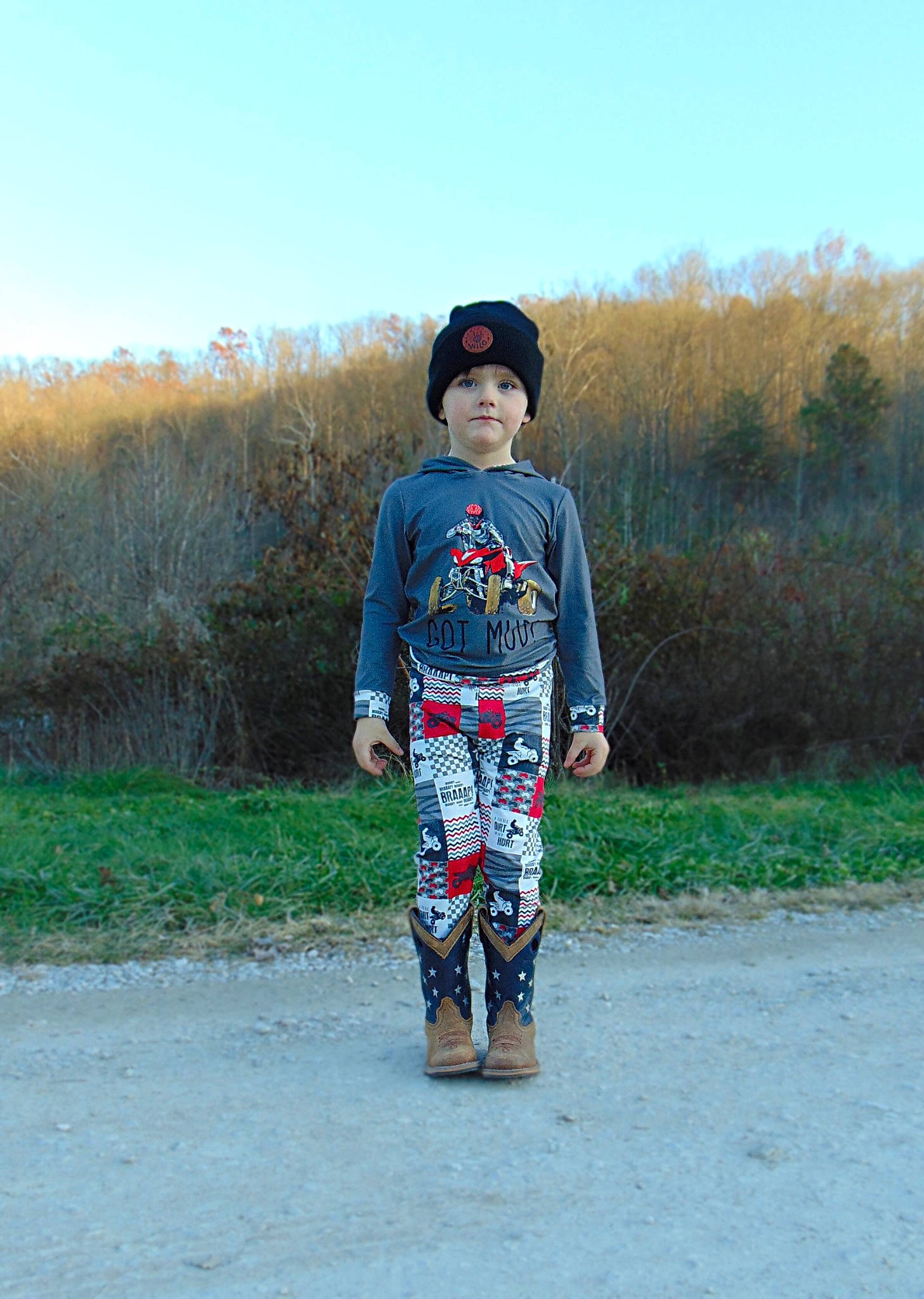 Dawson joined the competition — help win amazing prizes! baby_toddler_clothing, child, denim, electric_blue, fun, grass, grassland, happy, headwear, landscape, leisure, pattern, people_in_nature, person, plant, sky, sleeve, street_fashion, t_shirt, toddler