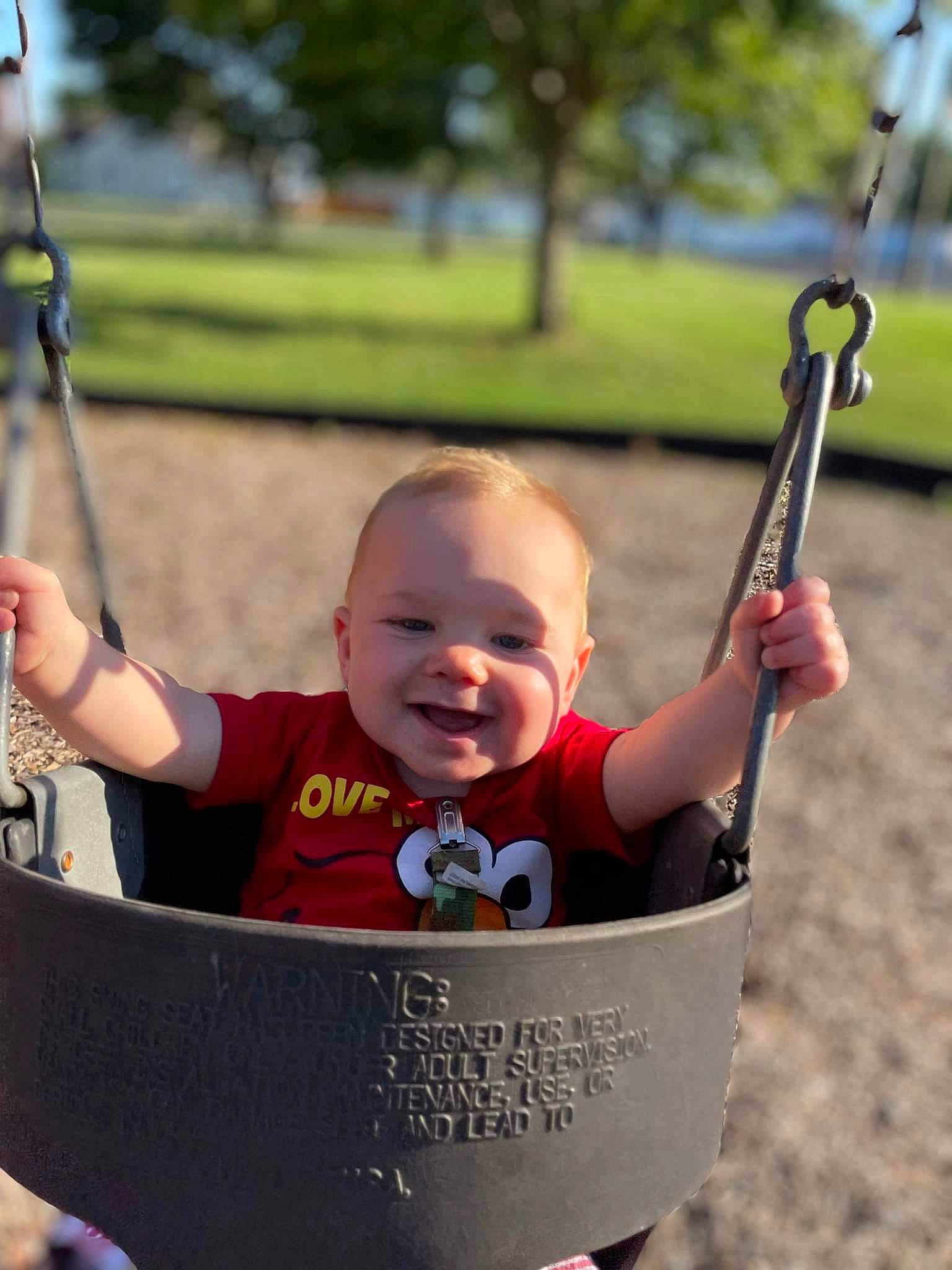 Jaxson joined the competition — help win amazing prizes! baby, fun, gesture, grass, hand, happy, joy, leaf, leisure, people_in_nature, person, photograph, plant, playground, recreation, smile, summer, swing, toddler, tree
