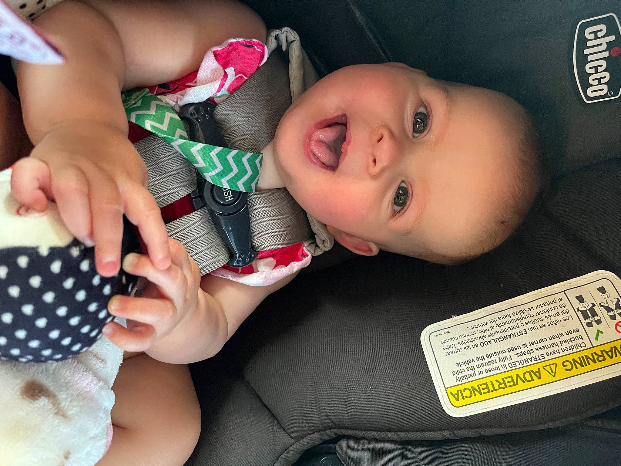 Blakelyn joined the competition — help win amazing prizes! baby, baby_products, baby_toddler_clothing, cheek, child, eyelash, finger, gesture, happy, human_body, iris, lip, nail, nose, pattern, person, sleeve, smile, thumb, toddler