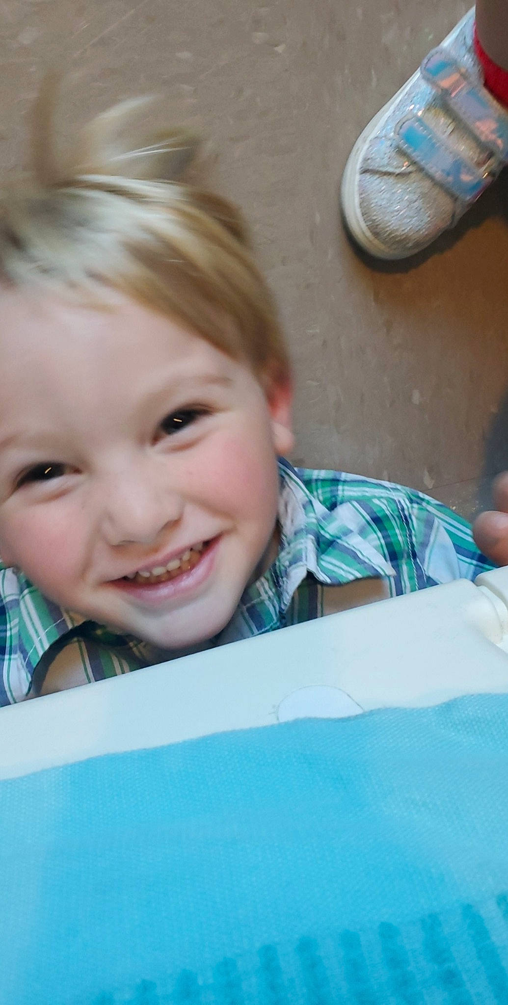 Wesley joined the competition — help win amazing prizes! baby, cheek, child, eye, face, facial_expression, fun, happy, head, joy, laugh, mouth, nose, person, skin, smile, toddler, tooth