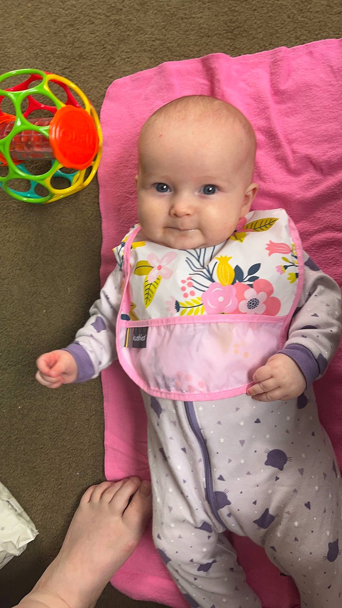 Ariya joined the competition — help win amazing prizes! baby, baby_products, baby_toddler_clothing, cheek, child, eye, face, fun, happy, linens, magenta, pattern, person, pink, product, sitting, skin, sleeve, smile, t_shirt