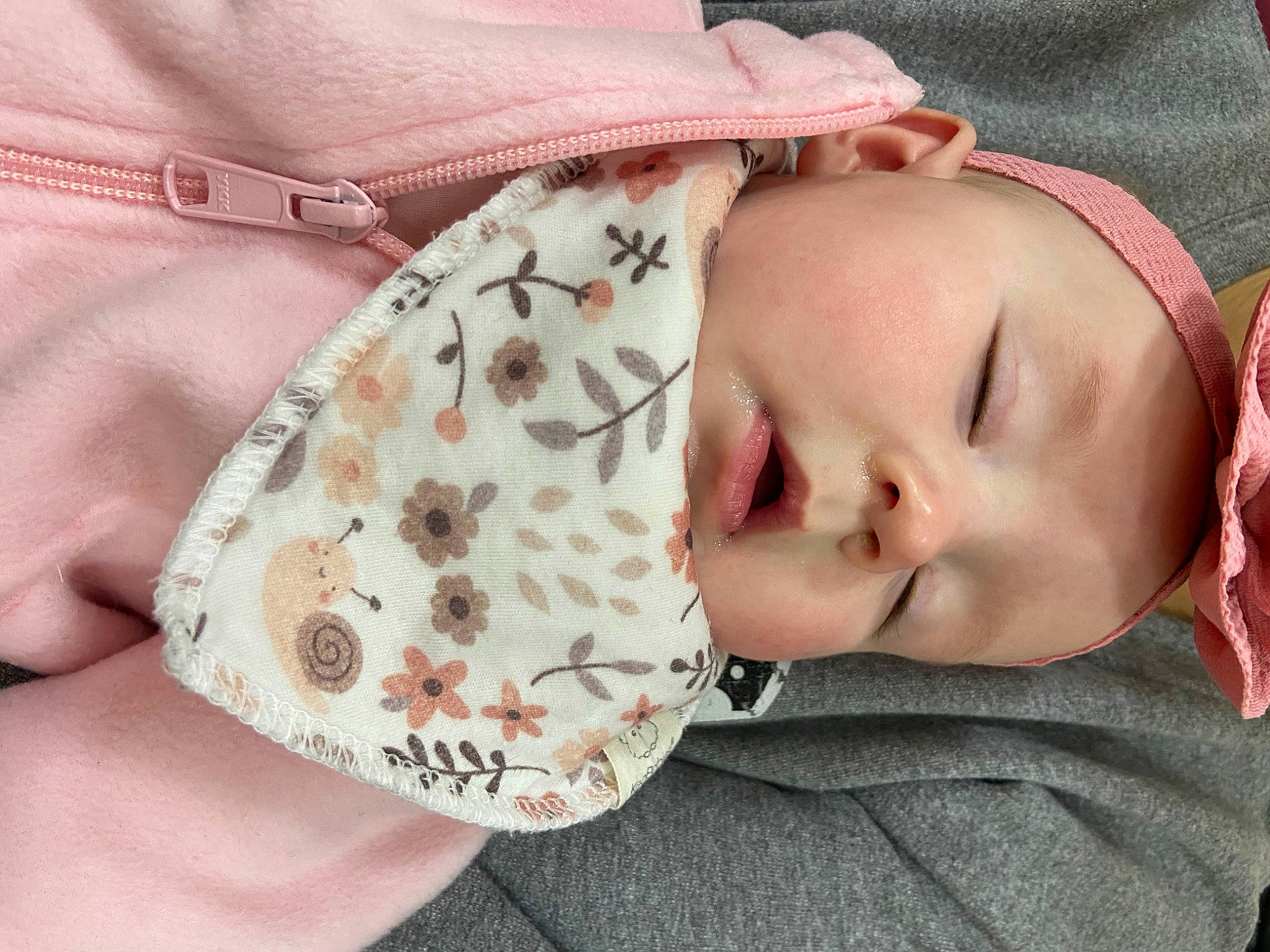 Leighton joined the competition — help win amazing prizes! baby, baby_products, baby_sleeping, baby_toddler_clothing, beanie, cheek, child, comfort, eye, eyelash, fashion_accessory, finger, knit_cap, pattern, peach, person, pink, skin, sleeve, toddler