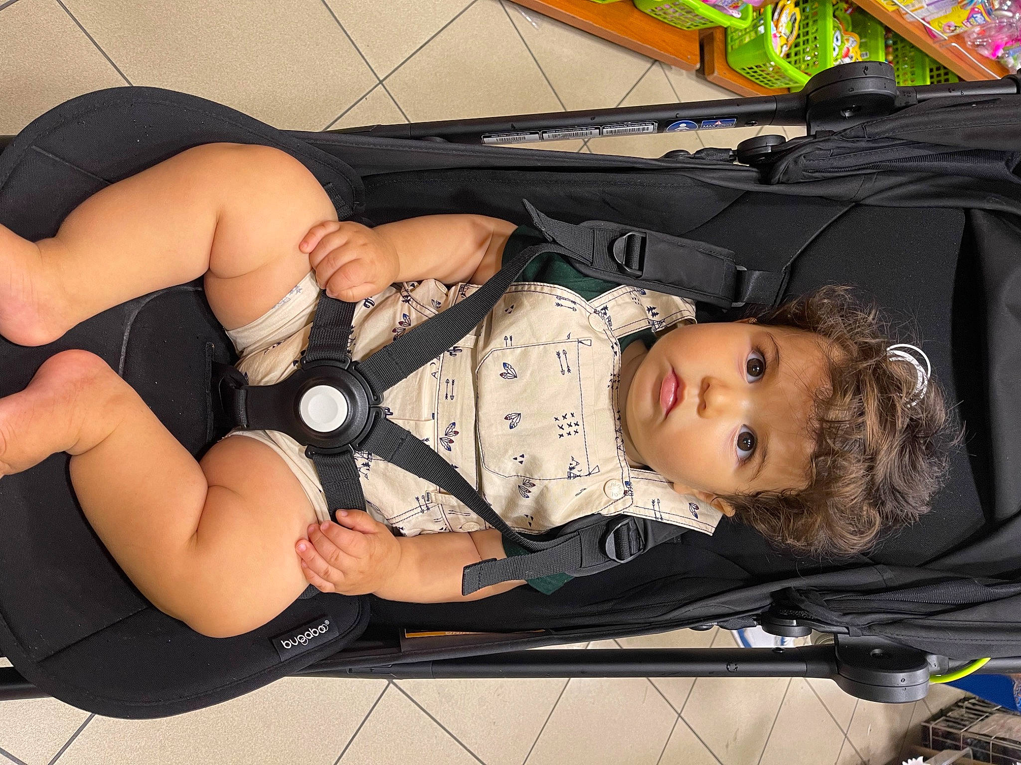 Kian is registered to the contest to win money with this photo: abdomen, auto_part, automotive_exterior, baby, baby_carriage, baby_products, bag, bumper, chest, child, elbow, human_leg, knee, lap, motor_vehicle, person, sitting, thigh, tire, toddler