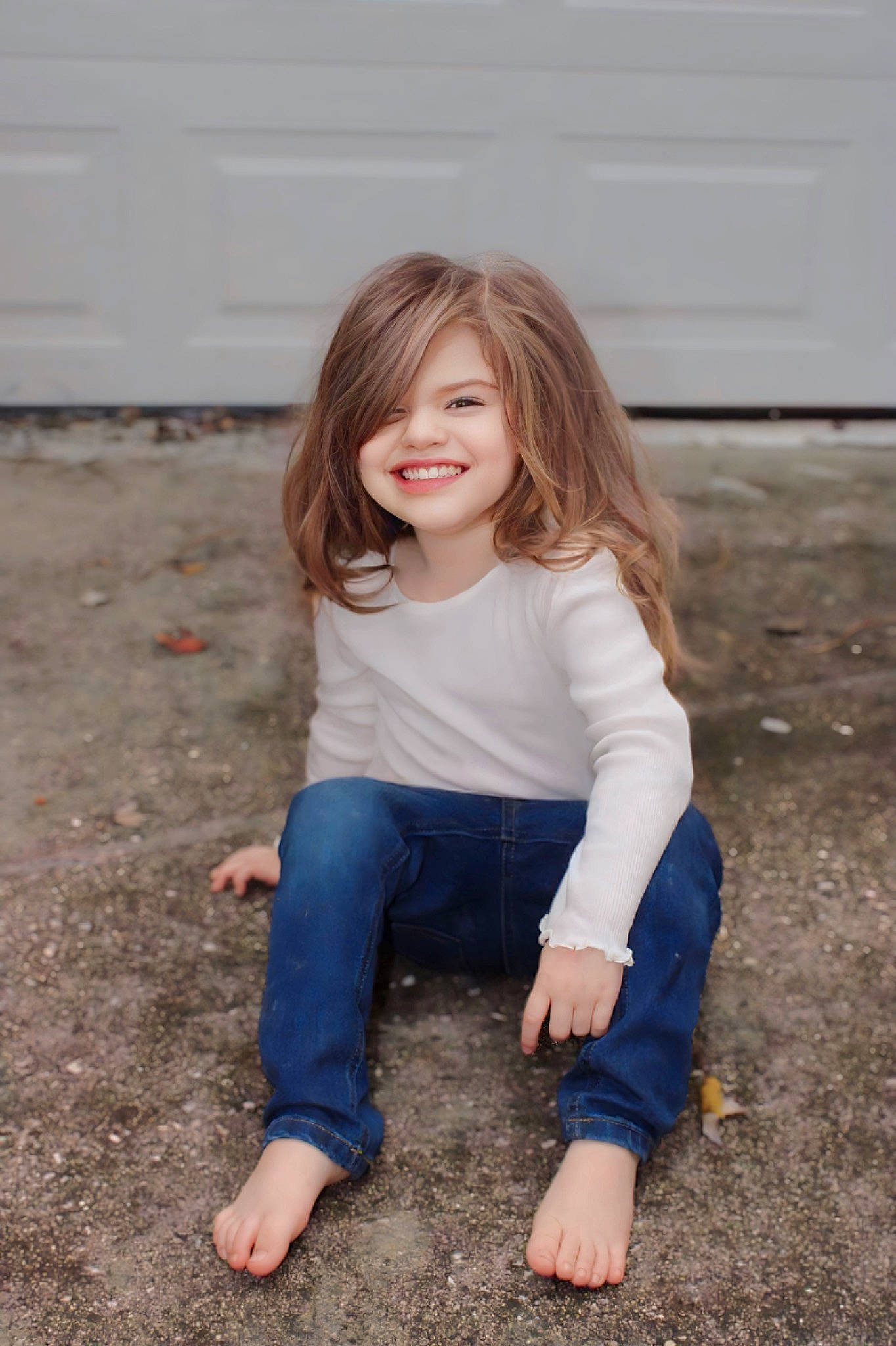 Hailey is registered to the contest to win money with this photo: barefoot, beauty, clothing, denim, face, flash_photography, flooring, foot, fun, grass, happy, joy, leg, long_hair, person, skin, sleeve, smile, t_shirt, thigh