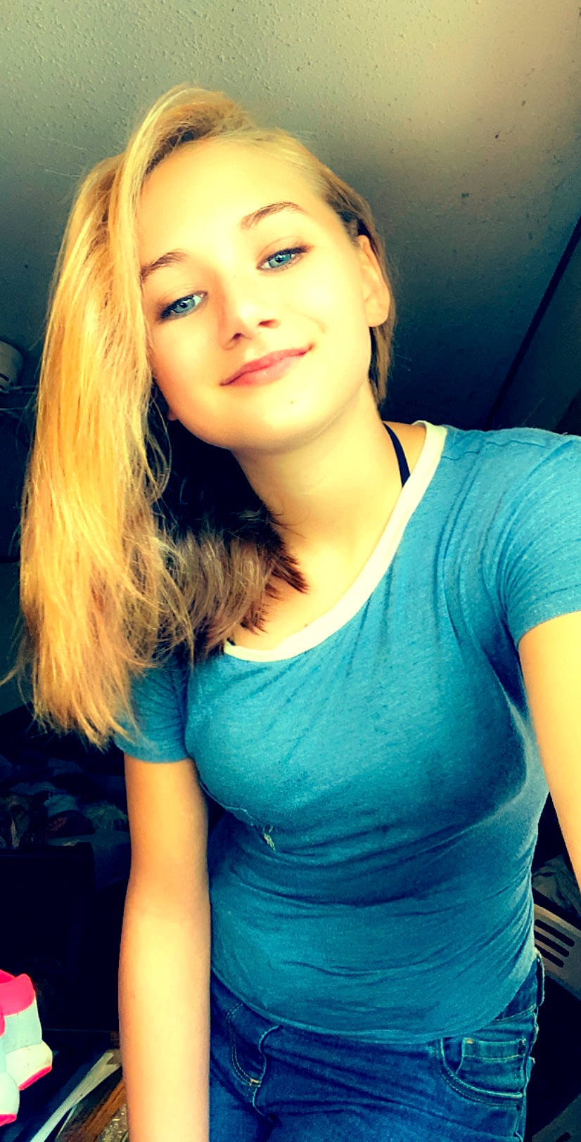 Kyla is registered to the contest to win money with this photo: azure, chin, eyebrow, eyelash, face, facial_expression, flash_photography, hair, hairstyle, jaw, joint, joy, lip, mouth, muscle, neck, organ, person, shoulder, skin