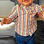 York participe au concours pour gagner de l'argent avec cette photo : baby, barefoot, blue_jeans, carpet, casual_clothing, child, cute, floor, hand, happy, home, indoor, person, portrait, smiling, striped_shirt, support, toddler, walking, young_child