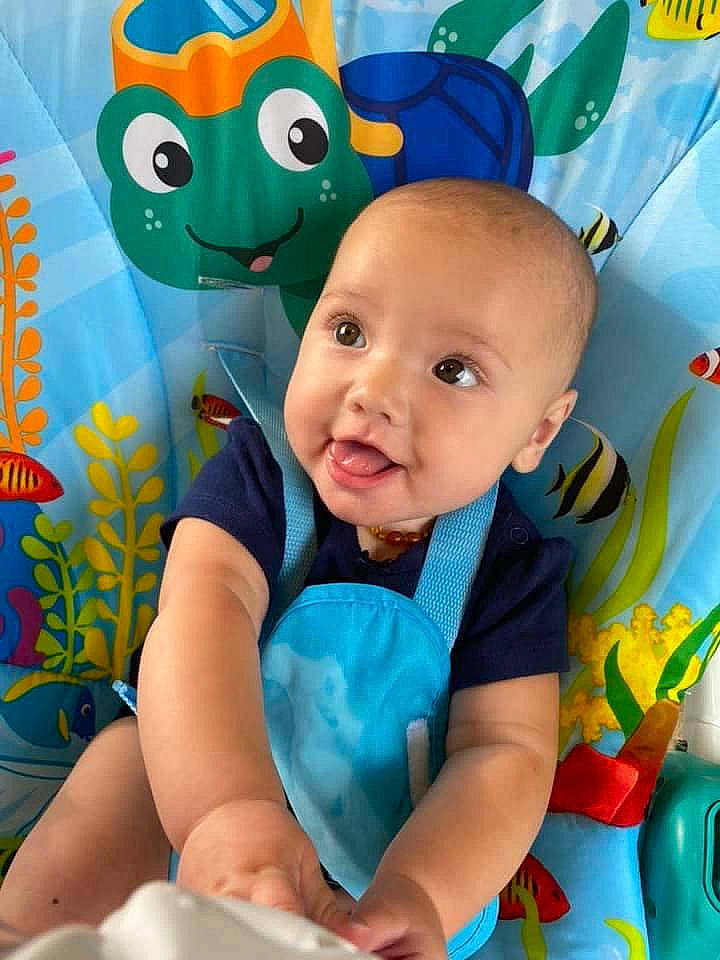 Fallon joined the competition — help win amazing prizes! baby, baby_playing_with_toys, baby_products, baby_toddler_clothing, baby_toys, child, ear, fun, person, play, product, smile, toddler, toy, tummy_time
