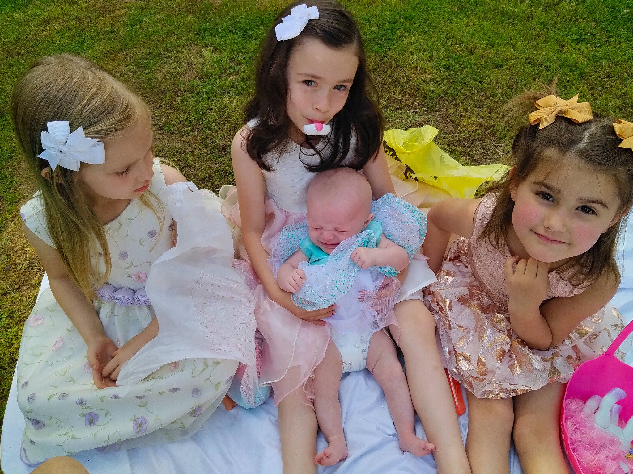 Rayne joined the competition — help win amazing prizes! baby_toddler_clothing, dress, eye, face, facial_expression, fun, hair, hairstyle, happy, head, interaction, iris, joy, people_in_nature, person, photograph, pink, plant, skin, smile