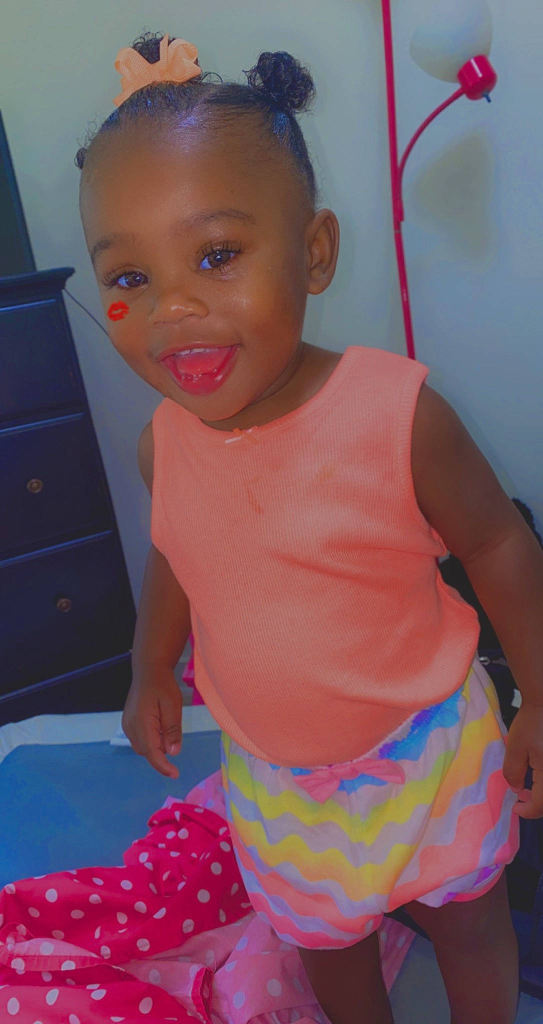 Zhara joined the competition — help win amazing prizes! active_tank, arm, baby_toddler_clothing, cabinetry, cheek, eyebrow, finger, happy, human_body, joint, neck, nose, person, pink, shoulder, skin, sleeve, smile, standing, stomach