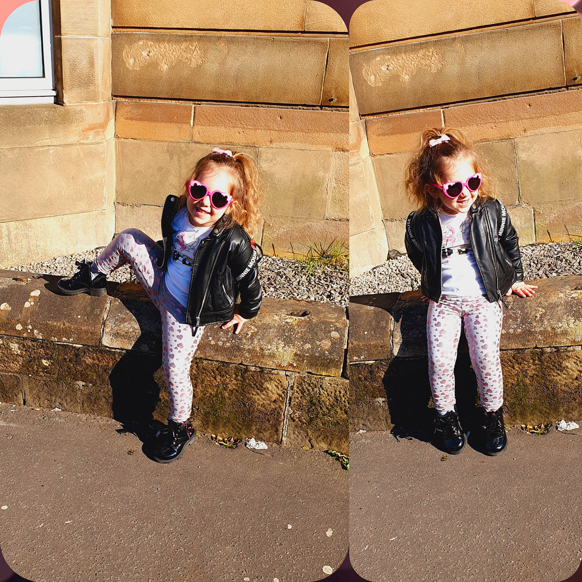 Alesia is registered to the contest to win money with this photo: bag, brick, cool, eyewear, fun, gesture, goggles, happy, headgear, joy, landscape, leisure, luggage_and_bags, people_in_nature, person, road_surface, sitting, street_fashion, sunglasses, tints_and_shades