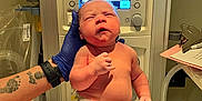 Ashton joined the competition — help win amazing prizes! newborn, baby, hospital, medical_equipment, gloved_hands, diaper, umbilical_clamp, temperature_display, infant, person, healthcare, clinic, patient, skin, cute, sleepy, neonatal, birth, care, monitor