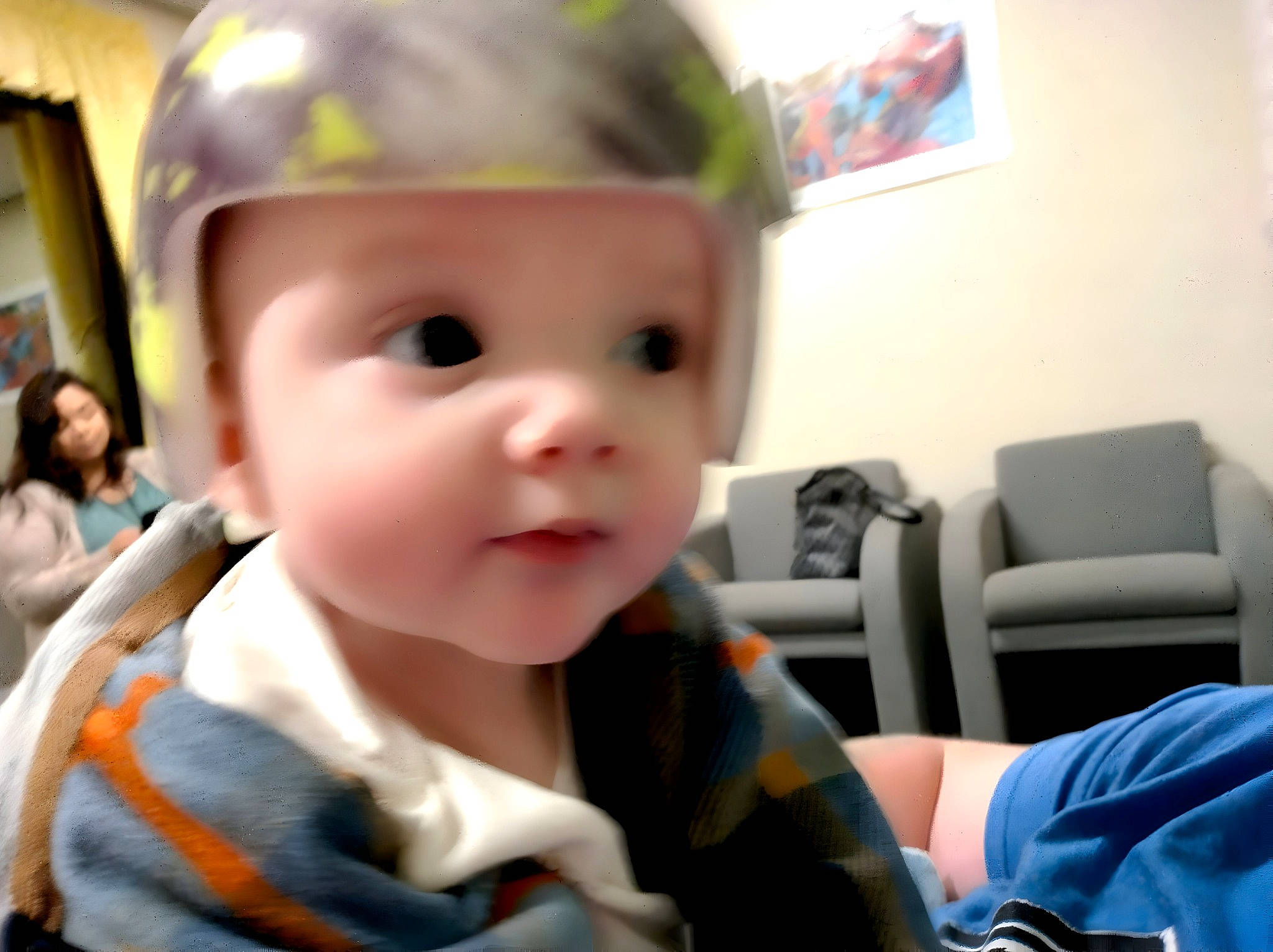 Jaylen is registered to the contest to win money with this photo: baby, baby_products, baby_toddler_clothing, blurred, chair, cheek, child, chin, ear, eyebrow, eyelash, fashion_accessory, fun, happy, headwear, iris, nose, person, picture_frame, room