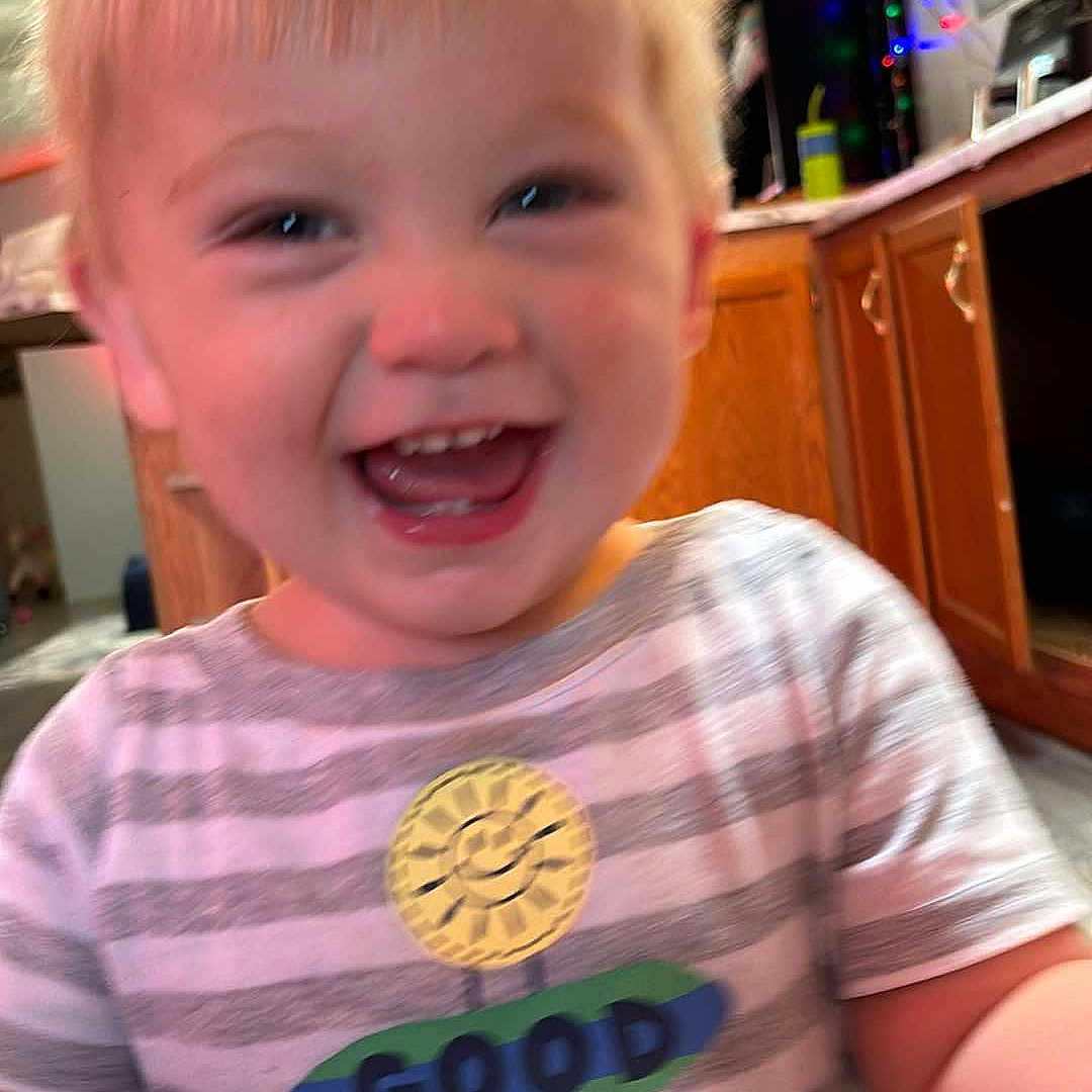 Jackzynn joined the competition — help win amazing prizes! baby, bodypart, cabinet, clothing, device, face, furniture, happy, head, indoors, kitchen, laughing, mouth, person, photography, portrait, shirt, smile, t_shirt, teeth