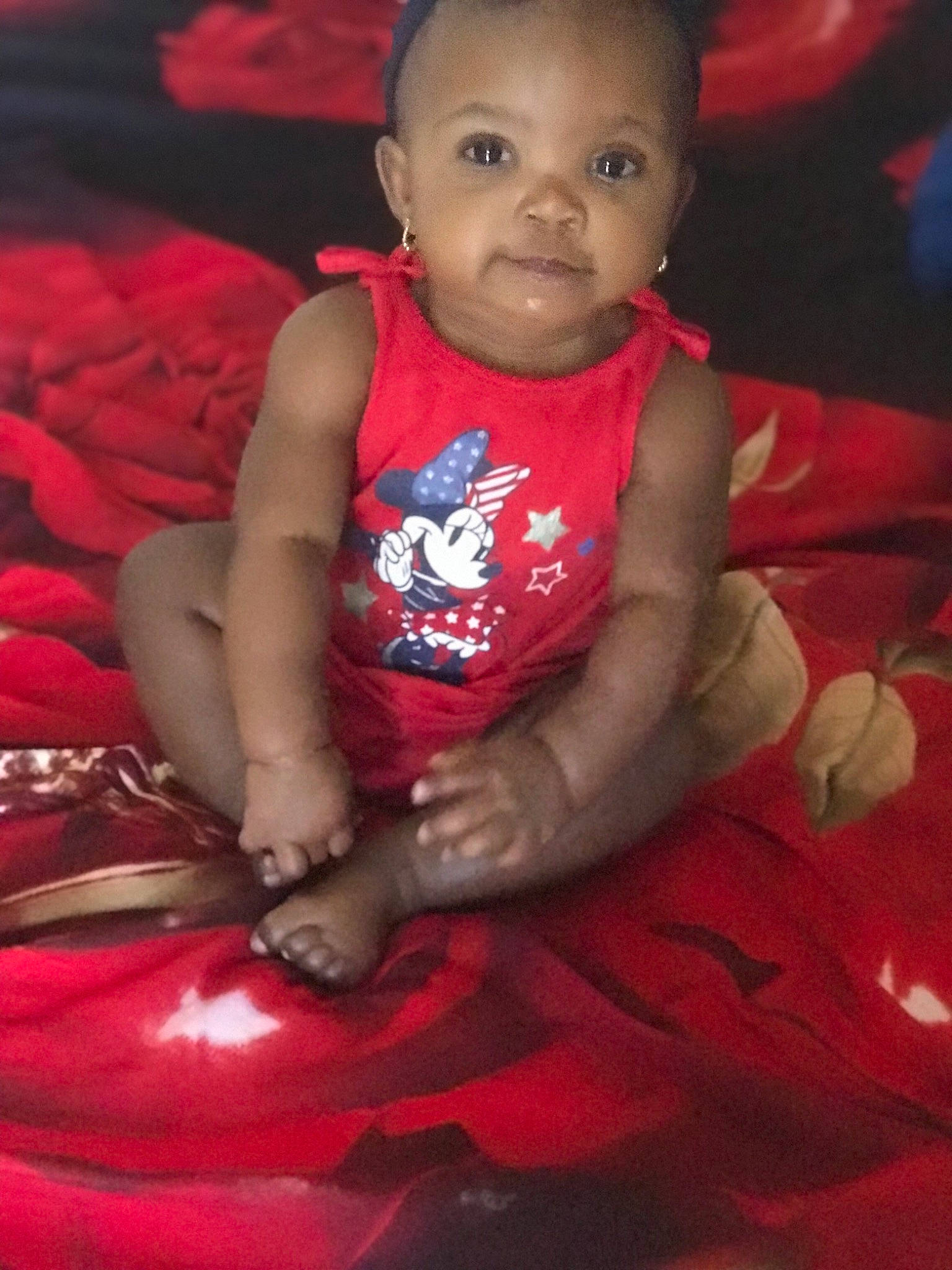 Kaiya joined the competition — help win amazing prizes! cheek, child, fun, mouth, person, play, red, sitting, skin, smile, toddler