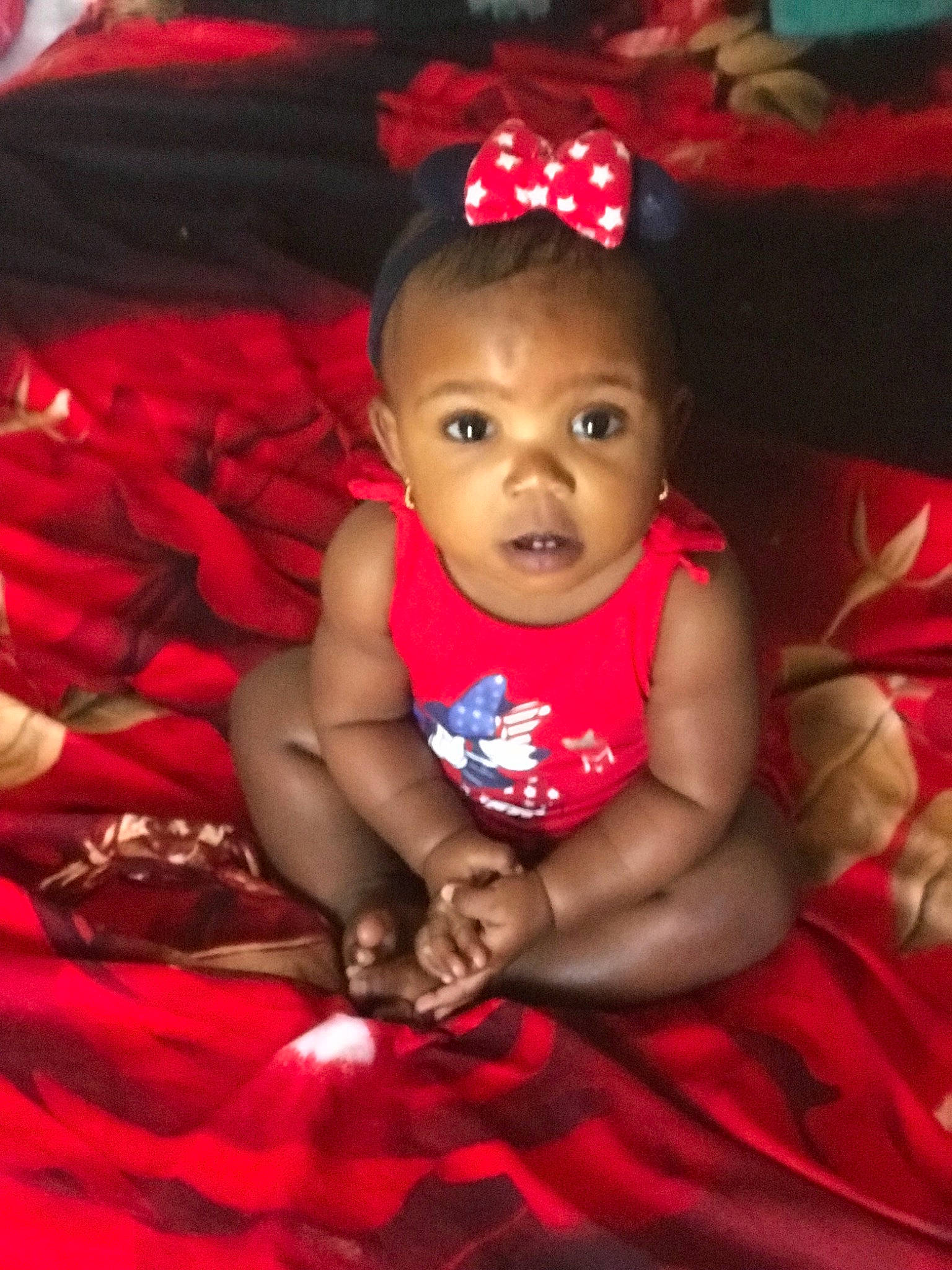 Kaiya is registered to the contest to win money with this photo: adaptation, baby, cheek, child, eye, face, fun, head, lip, mouth, person, pink, play, red, sitting, skin, smile, toddler