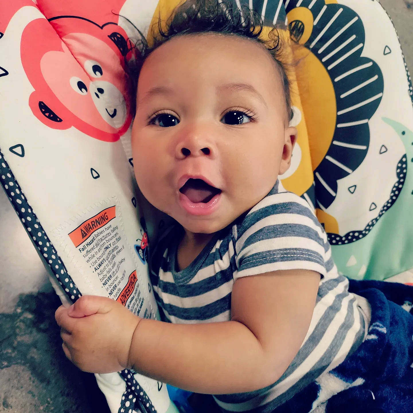 Caleb is registered to the contest to win money with this photo: art, baby, baby_toddler_clothing, book, cap, cloud, cool, electronic_device, face, finger, font, fun, gesture, hairstyle, happy, hat, person, product, sleeve, t_shirt