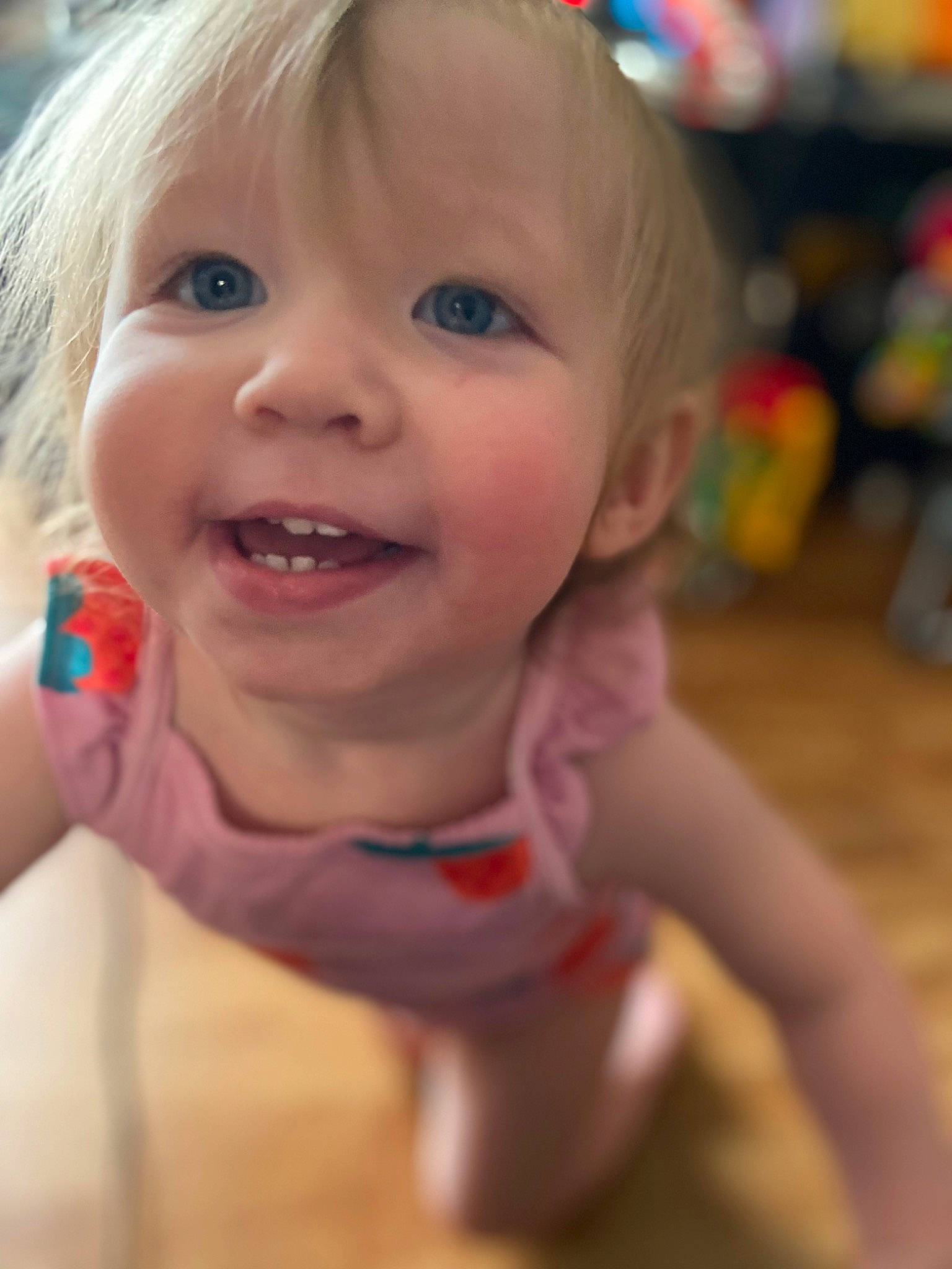 Allie joined the competition — help win amazing prizes! blond, cheek, ear, eye, eyelash, finger, fun, gesture, happy, human_body, iris, leisure, lip, mouth, nose, person, skin, smile, thumb, toddler