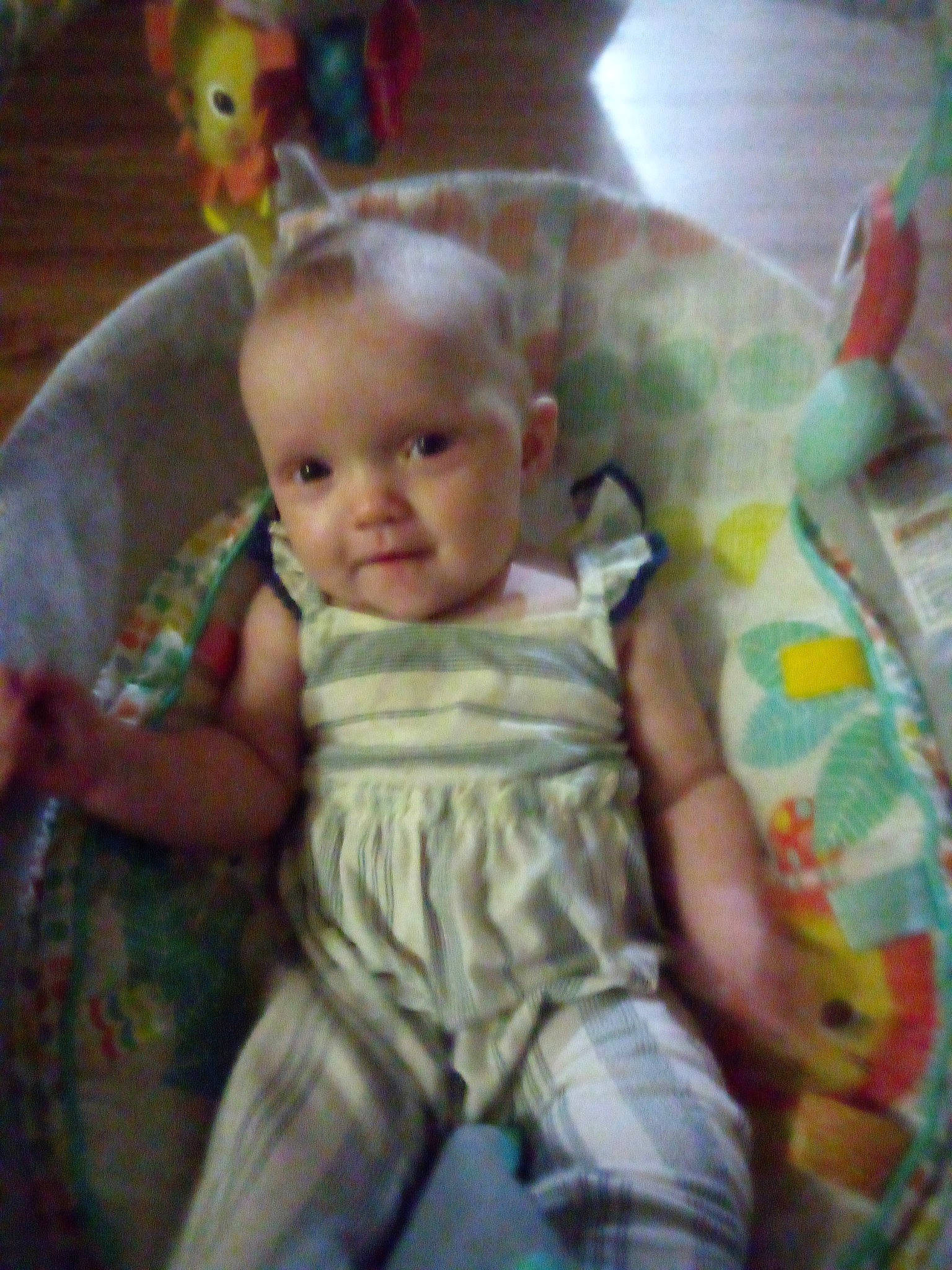 Arianna joined the competition — help win amazing prizes! baby, baby_products, baby_toddler_clothing, baby_toys, chair, cheek, child, comfort, eye, face, fun, happy, human_body, iris, lap, person, sitting, skin, smile, toddler