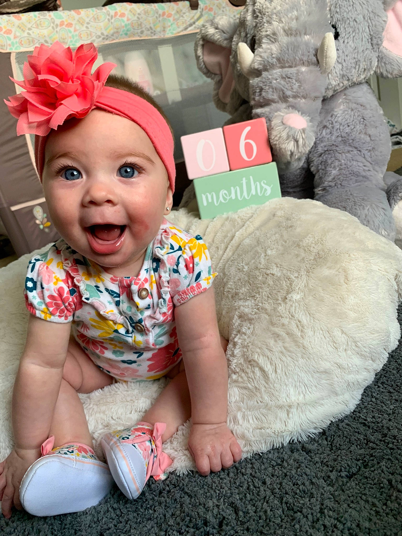 Ava Grace joined the competition — help win amazing prizes! baby, baby_toddler_clothing, child, head, headgear, person, pink, play, smile, surprise, toddler