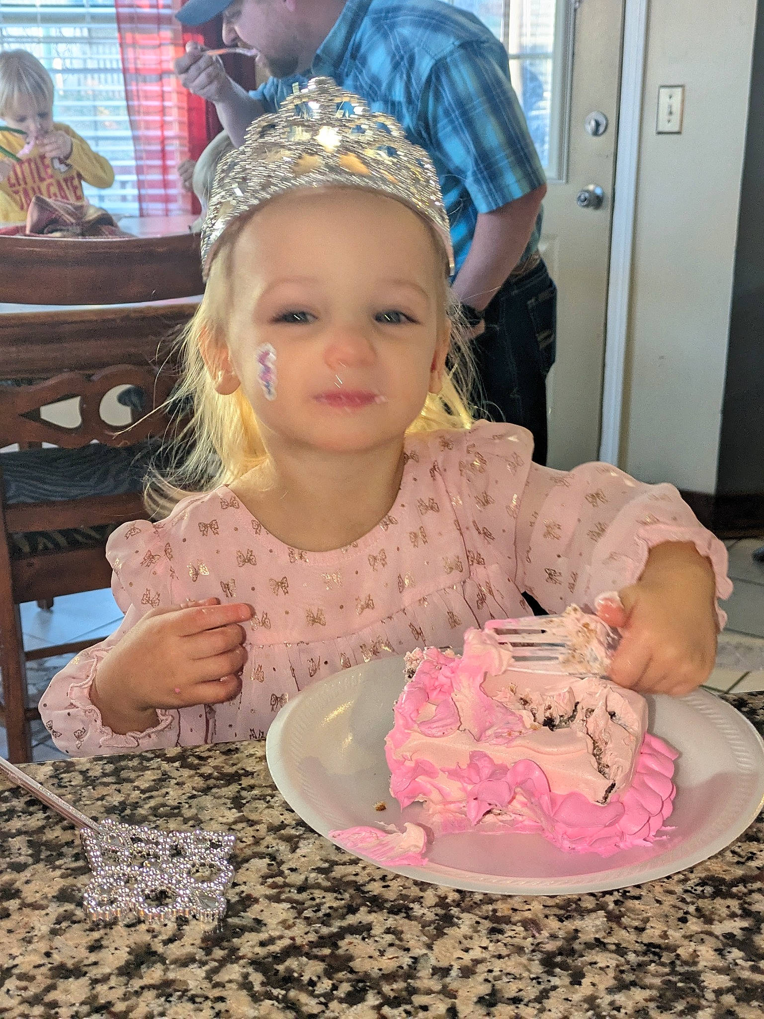 Alaina joined the competition — help win amazing prizes! baby_toddler_clothing, birthday, birthday_cake, birthday_party, buttercream, cake, cake_decorating, cake_decorating_supply, chair, child, door, event, food, happy, person, pink, sugar_cake, sugar_paste, table, tableware