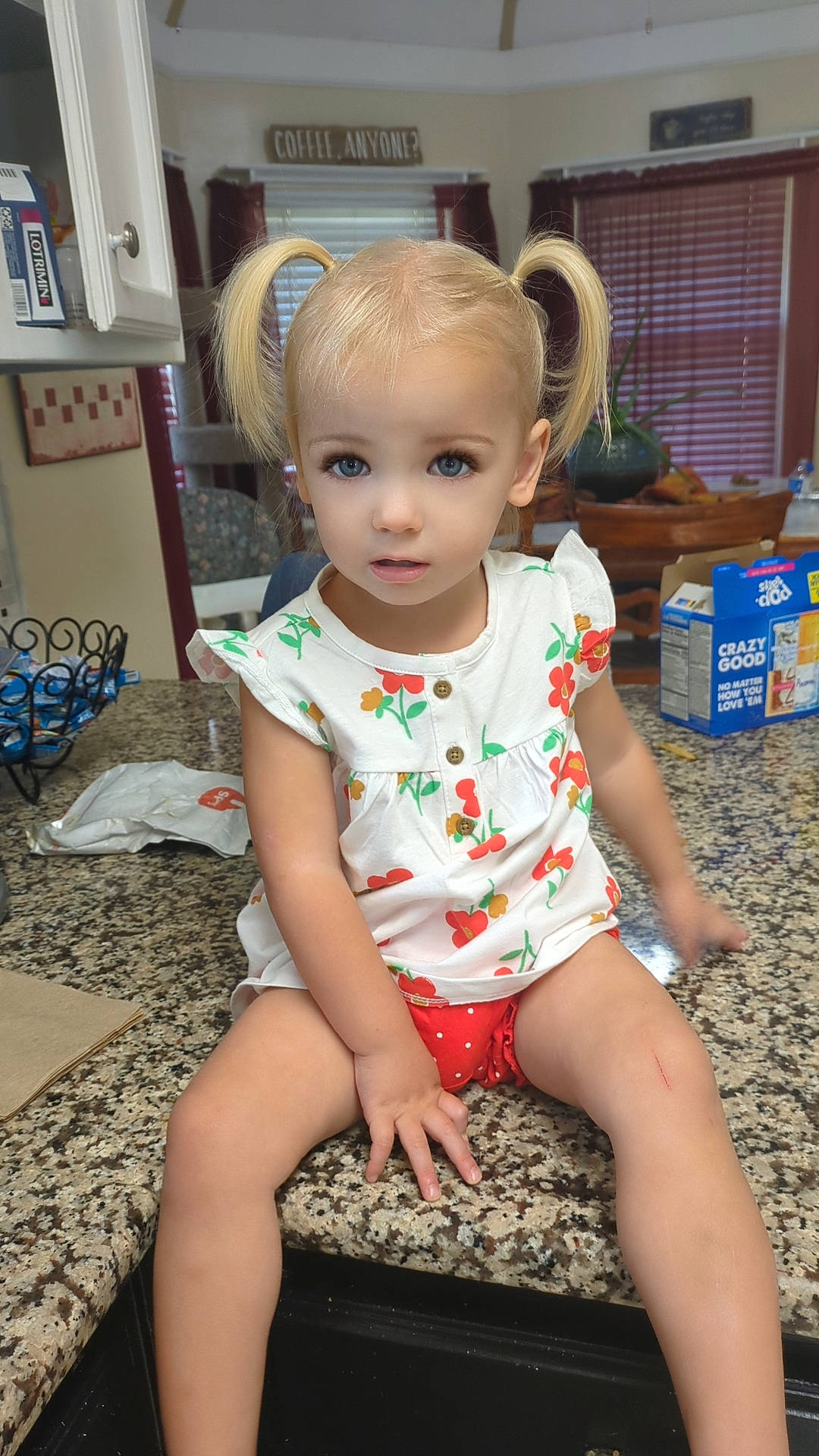 Alaina joined the competition — help win amazing prizes! baby, baby_toddler_clothing, chair, cheek, child, eyelash, face, floor, flooring, foot, fun, hair, head, human_leg, pattern, person, picture_frame, sitting, skin, thigh