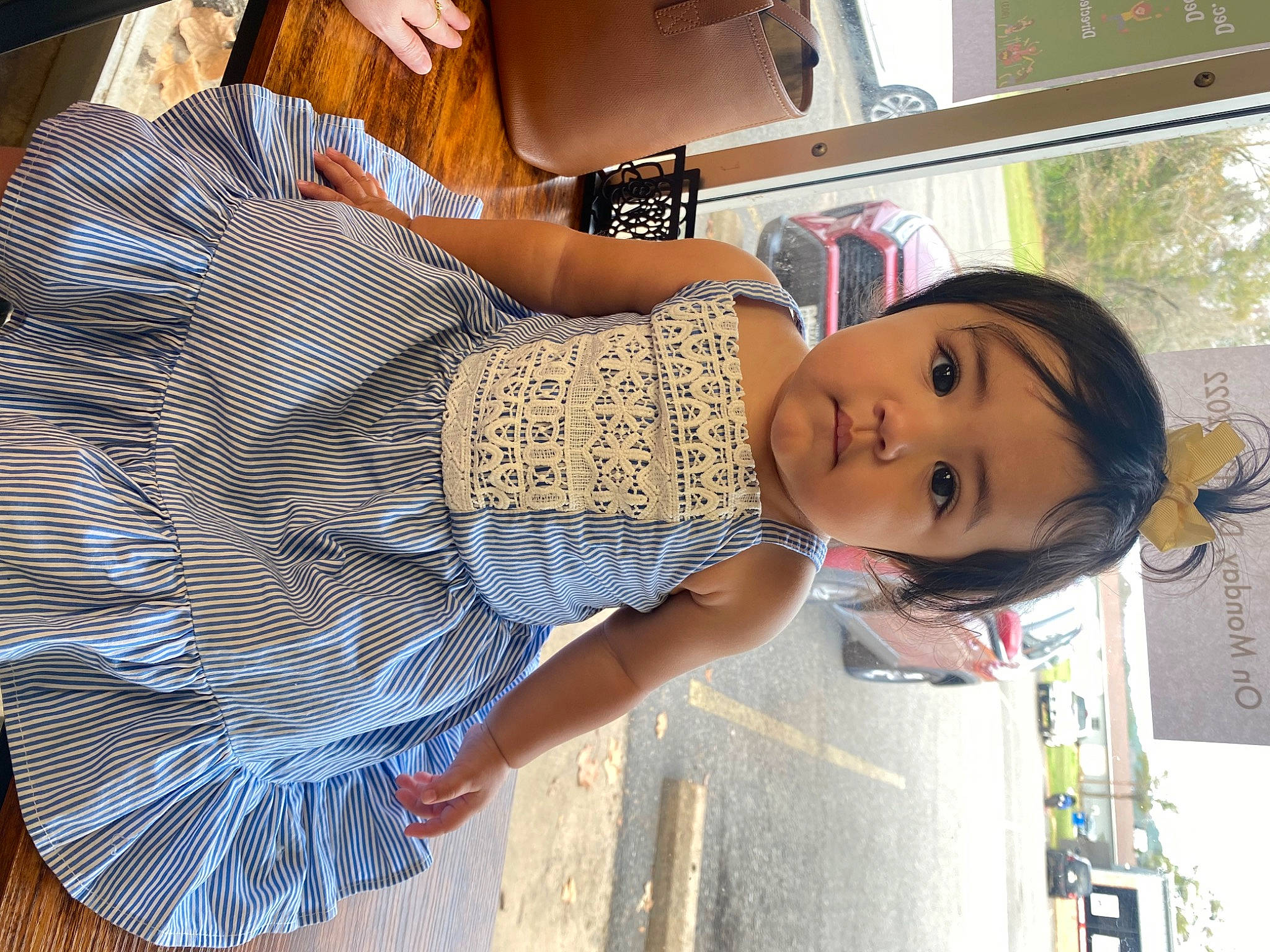 Dahlia joined the competition — help win amazing prizes! black_hair, car, child, eyewear, fashion_design, fun, hat, human_leg, leisure, pattern, person, plant, room, sandal, thigh, tire, toddler, tree, vacation, waist