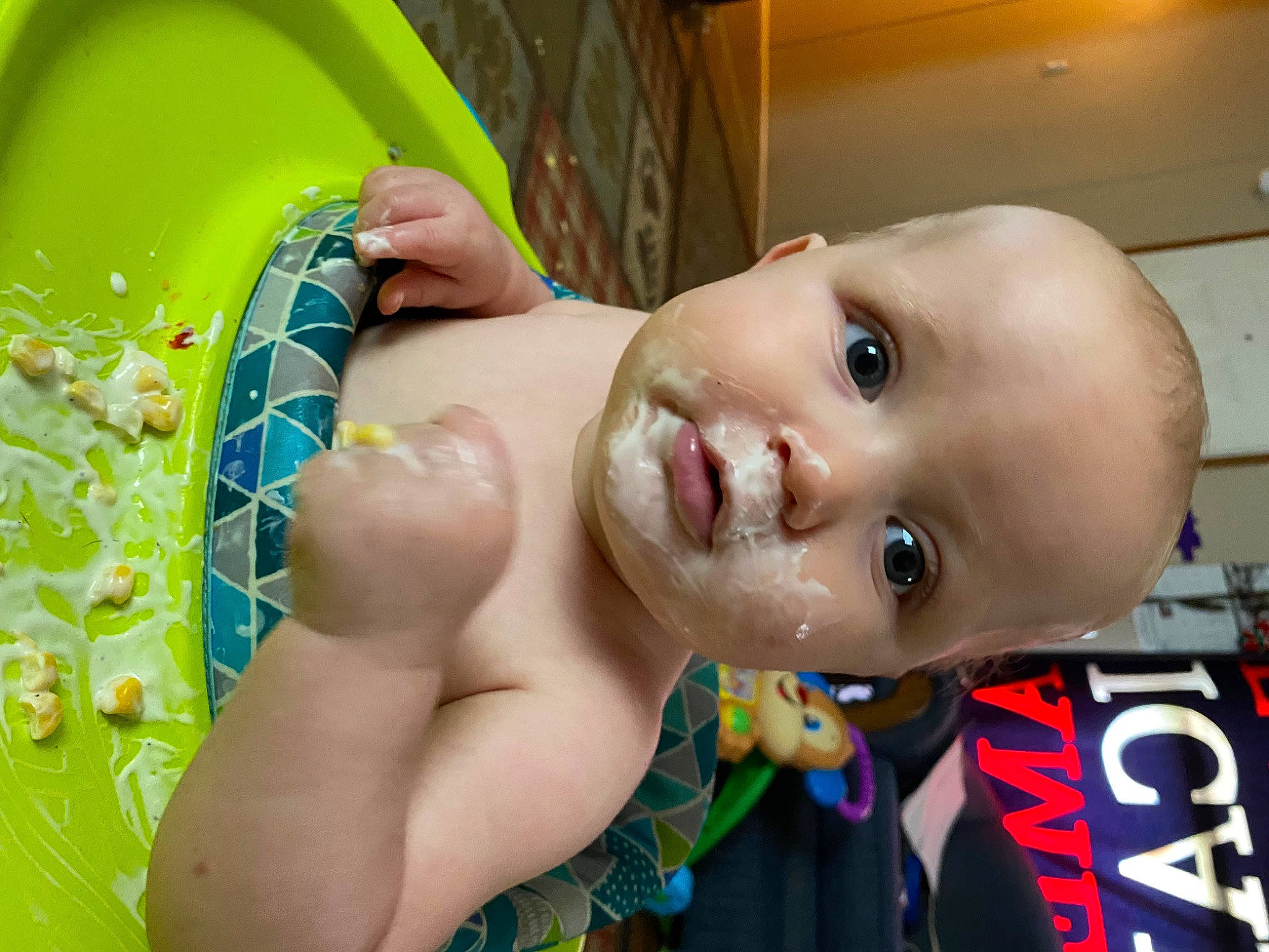 Ryan is registered to the contest to win money with this photo: baby, baby_bathing, baby_products, bathing, cheek, chest, child, facial_expression, finger, fun, green, happy, iris, leisure, mouth, neck, nose, person, skin, toddler
