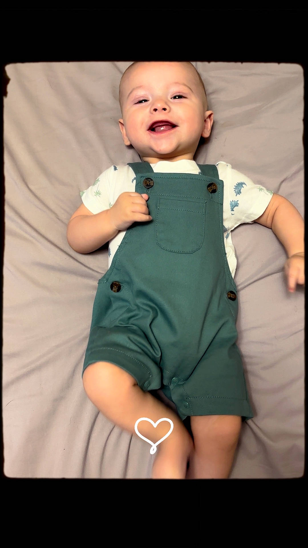 Waylen joined the competition — help win amazing prizes! baby, babylaughing, bodypart, clothing, couch, dress, face, finger, furniture, hand, happy, head, jeans, laughing, pants, person, photography, portrait, shorts, smile