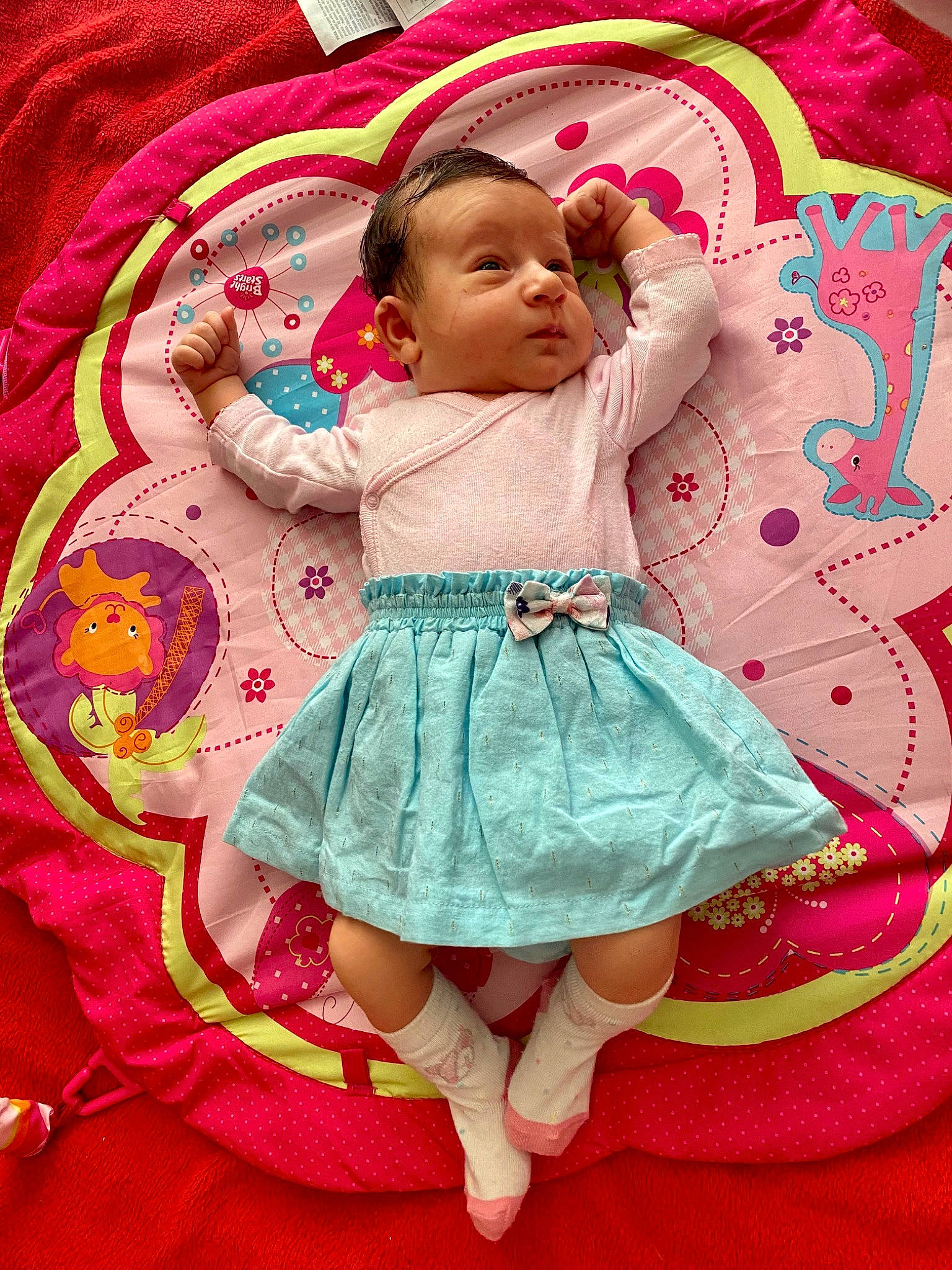 Sofia a rejoint le concours — aidez-le/la à gagner de superbes lots ! baby, baby_toddler_clothing, child, clothing, day_dress, dress, embellishment, eye, fashion, happy, headgear, magenta, mythical_creature, one_piece_garment, pattern, person, pink, purple, sleeve, textile