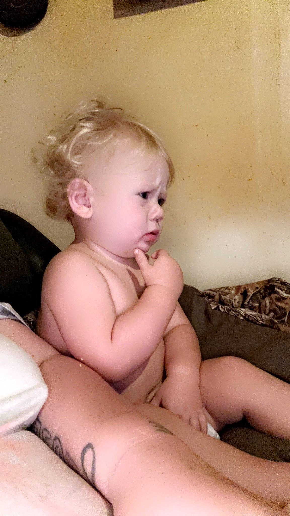 Jaymeson is registered to the contest to win money with this photo: abdomen, baby, blond, cheek, chest, child, comfort, eyelash, head, human_leg, iris, knee, leg, lip, person, sitting, skin, stomach, thigh, toddler
