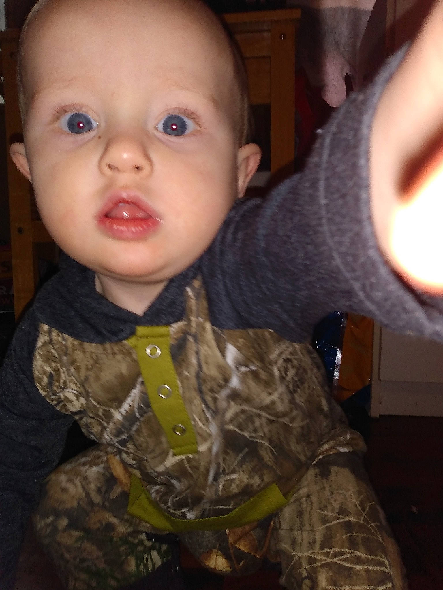 Kyle joined the competition — help win amazing prizes! army, baby, baby_toddler_clothing, camouflage, cheek, child, cool, ear, eyelash, gesture, military_camouflage, military_person, military_uniform, non_commissioned_officer, nose, outerwear, person, sleeve, soldier, standing