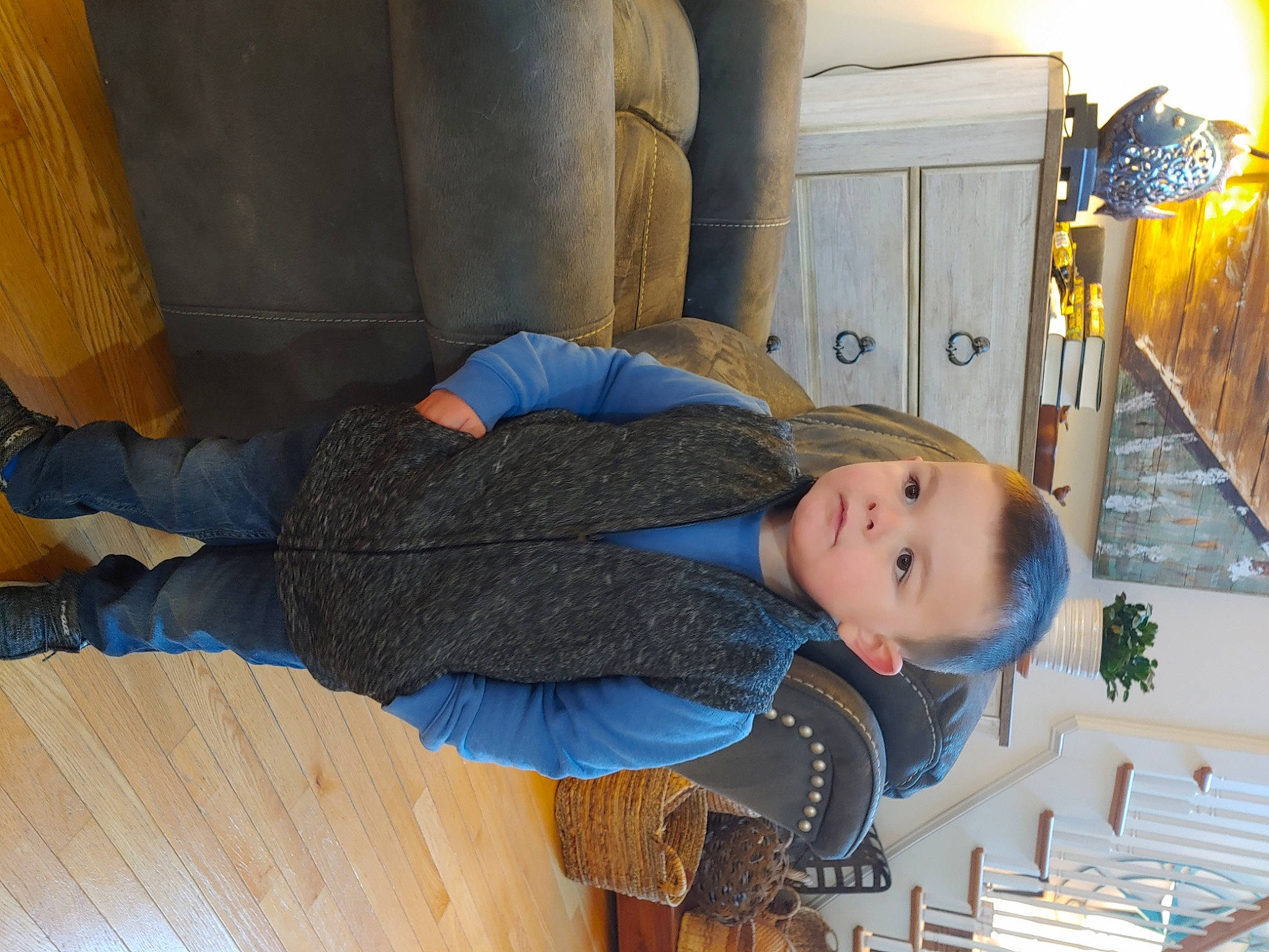 Brycen joined the competition — help win amazing prizes! child, comfort, curtain, electric_blue, floor, flooring, fun, hardwood, human_leg, knee, leisure, person, room, sitting, t_shirt, thigh, toddler, varnish, wood, wood_flooring