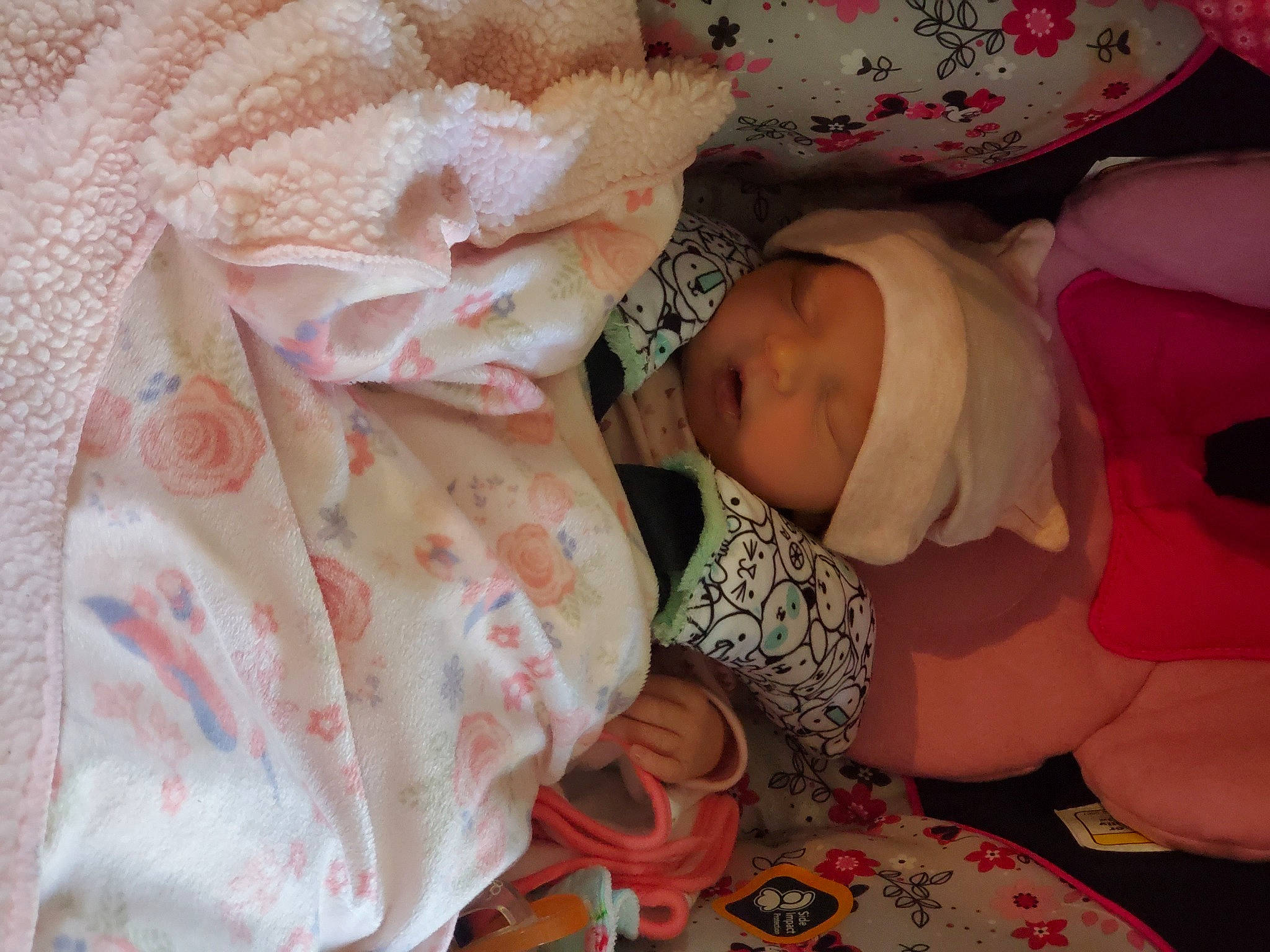 Aubrey is registered to the contest to win money with this photo: baby, baby_products, baby_sleeping, baby_toddler_clothing, bedding, bedtime, carmine, cheek, child, comfort, linens, nail, nap, pattern, peach, person, pink, room, sleep, textile