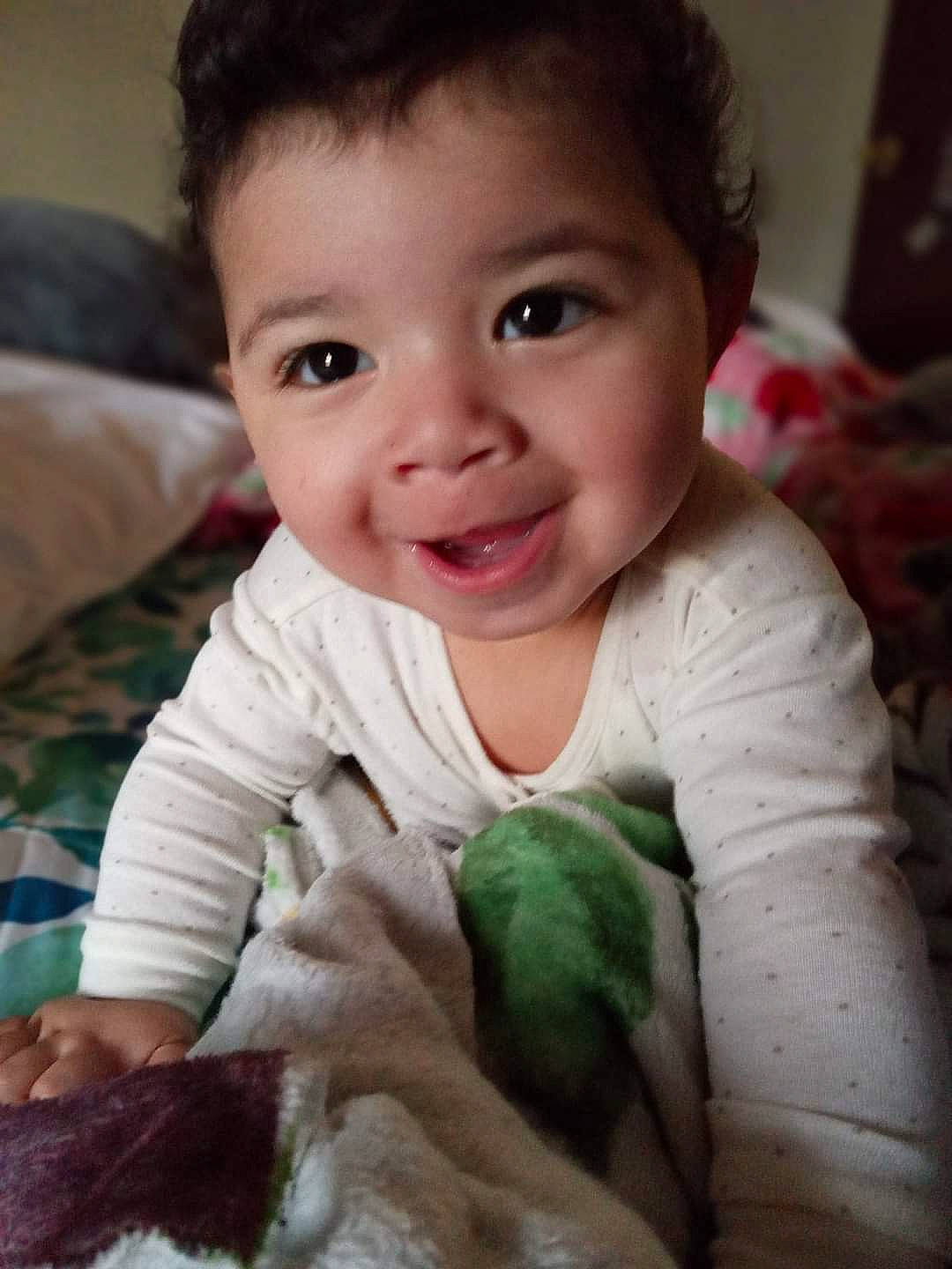 Elijiah joined the competition — help win amazing prizes! baby, baby_toddler_clothing, cheek, child, comfort, eye, finger, flash_photography, gesture, hairstyle, hand, happy, iris, joy, mouth, nose, person, skin, sleeve, smile