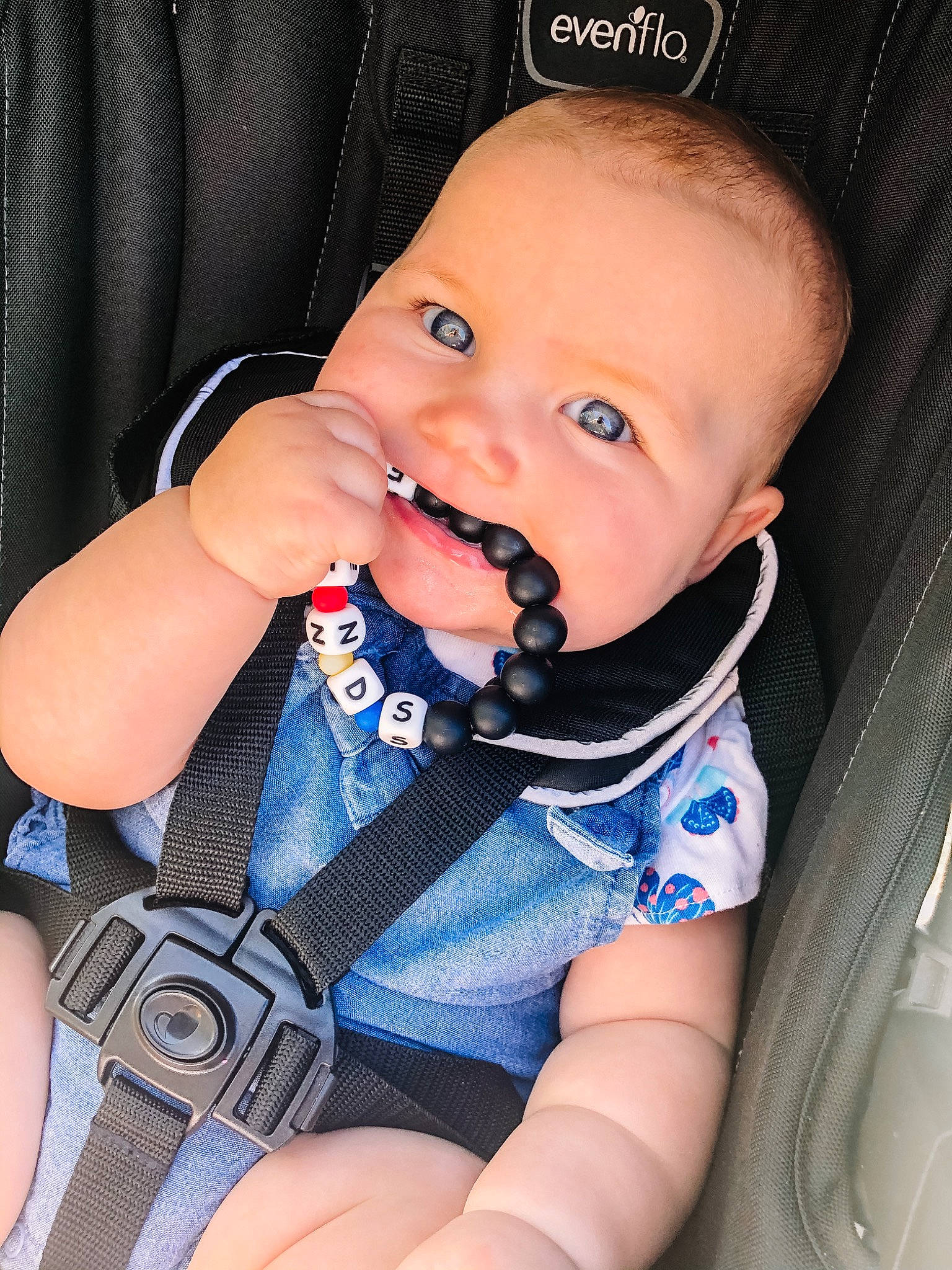 Ainsley is registered to the contest to win money with this photo: baby, baby_carriage, baby_in_car_seat, baby_products, car_seat, cheek, child, finger, hand, lip, mouth, nail, nose, person, product, thumb, toddler