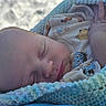 Wyatt is registered to the contest to win money with this photo: baby, sleeping, blanket, knitted, onesie, animal_print, cute, peaceful, infant, hand, soft, cozy, portrait, closeup, child, rest, nap, skin, face, newborn