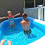 Raylynn joined the competition — help win amazing prizes! child, pool, water, summer, playing, backyard, sunlight, splashing, inflatable_pool, swimsuit, boy, girl, fence, happy, outdoor, feet, fun, water_sports, sunny, family
