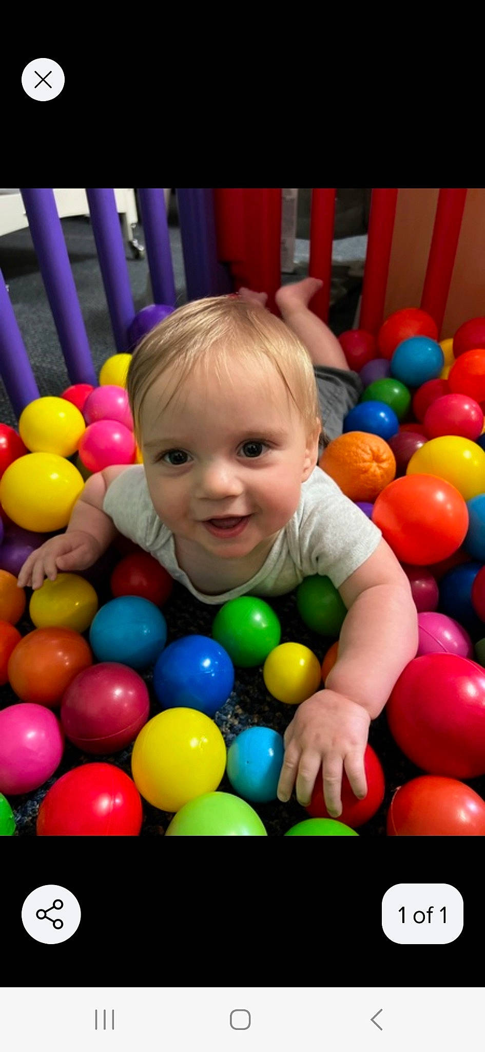Dominic joined the competition — help win amazing prizes! ball, ball_pit, black, child, face, facial_expression, fun, happy, head, joy, leisure, people, person, photograph, product, public_space, smile, snapshot, toddler, toy