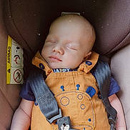 Alméo a rejoint le concours — aidez-le/la à gagner de superbes lots ! baby, sleeping, car_seat, overalls, harness, child, infant, safety, cute, peaceful, clothing, seatbelt, resting, young_child, portrait, indoors, small_child, person, baby_boy, comfort
