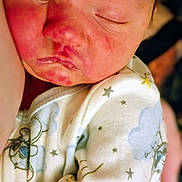 Ricardo joined the competition — help win amazing prizes! baby, sleeping, infant, onesie, cartoon_print, face, closed_eyes, skin, redness, cute, newborn, child, soft_lighting, portrait, hand, comfort, cozy, person, clothing, sleep