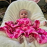 Ottalee Jo is registered to the contest to win money with this photo: baby, blanket, child, cozy, cushion, cute, expression, face, feet, furniture, indoor, infant, newborn, person, pink, portrait, relaxing, seated, soft, wrapped