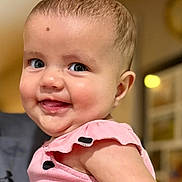 Sophia joined the competition — help win amazing prizes! baby, babylaughing, bodypart, clothing, coat, dress, face, happy, head, jacket, laughing, mouth, newborn, person, photography, portrait, shirt, sitting, smile, teeth