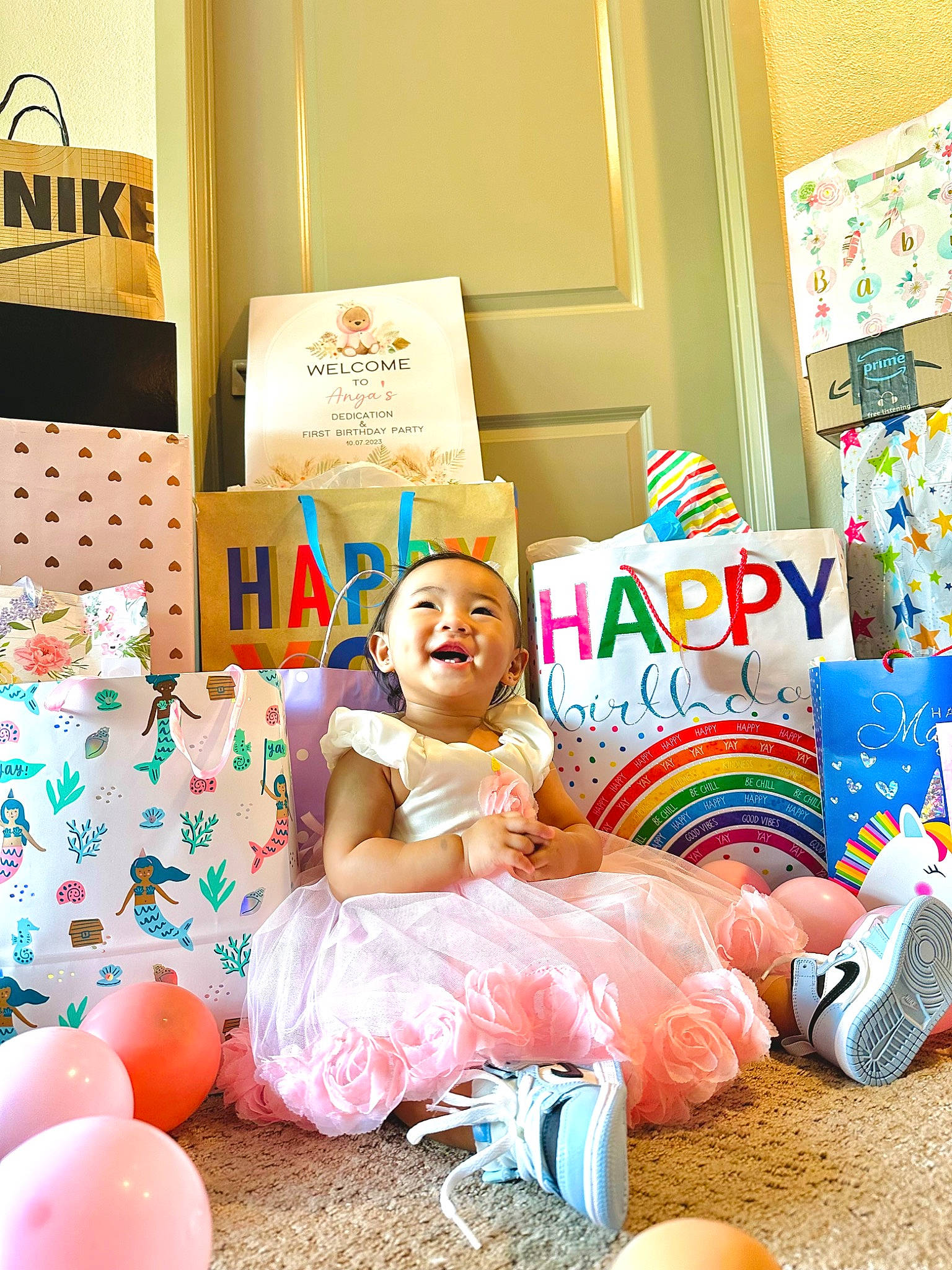 Anya joined the competition — help win amazing prizes! box, child, event, fun, happy, hat, holiday, leisure, living_room, party, party_supply, person, play, room, sitting, smile, sweetness, teddy_bear, toddler, toy