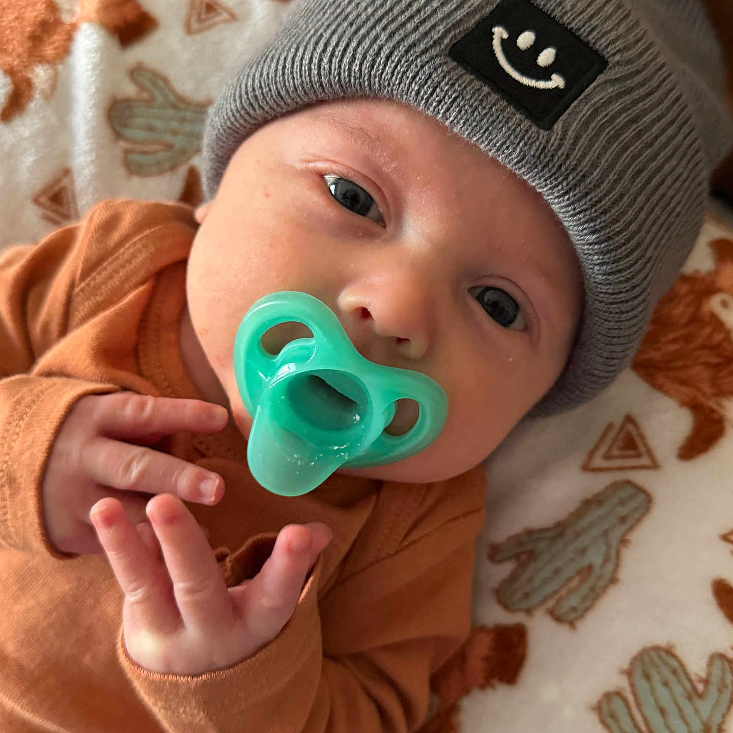 Bowdrie is registered to the contest to win money with this photo: baby, beanie, bodypart, bonnet, cap, clothing, eating, face, finger, food, hand, hat, head, knitwear, newborn, person, photography, portrait, scissors, sweater
