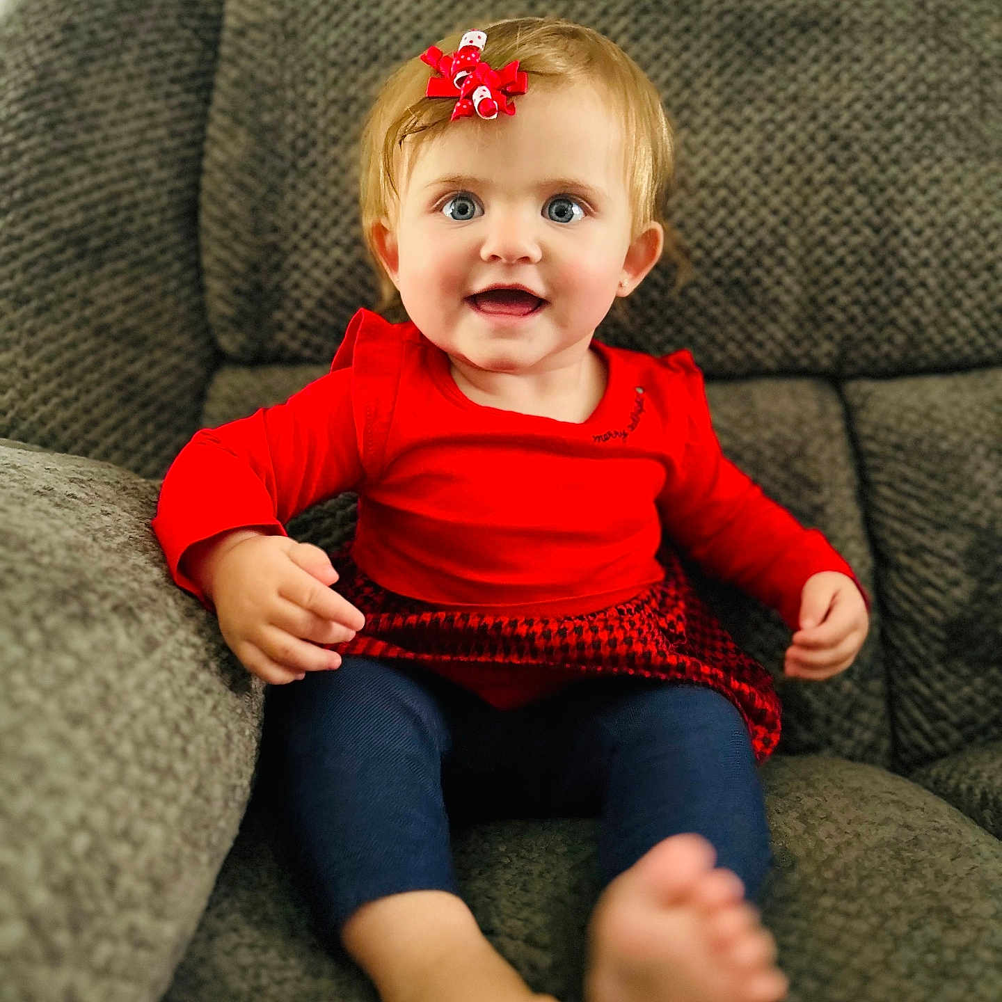 Leia joined the competition — help win amazing prizes! accessories, armchair, baby, bodypart, chair, clothing, couch, cushion, face, finger, furniture, hand, head, homedecor, jeans, pants, person, photography, portrait, sitting