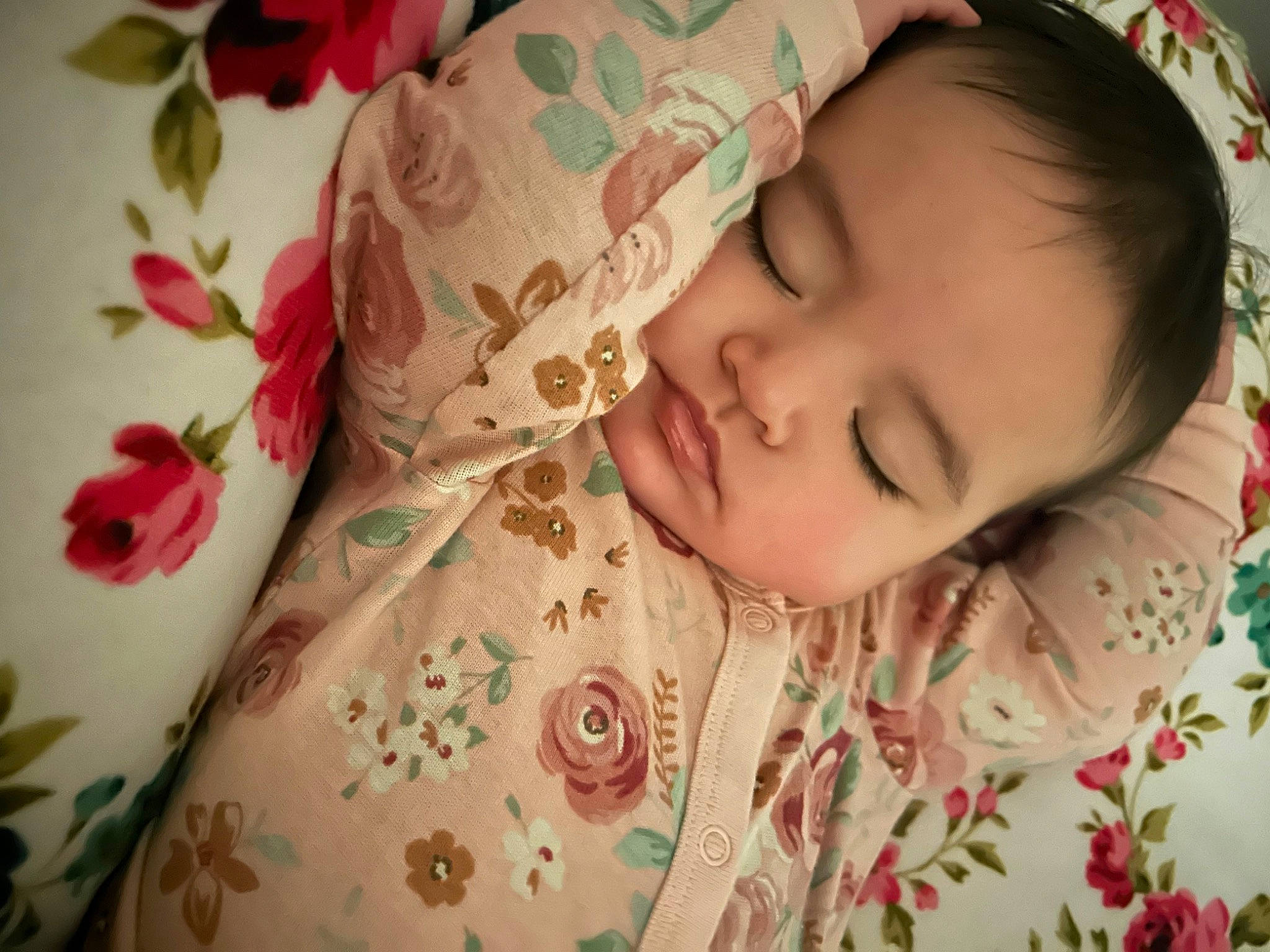 Ivy is registered to the contest to win money with this photo: baby, baby_toddler_clothing, cheek, child, comfort, eyebrow, eyelash, grass, happy, linens, lip, nose, pattern, person, petal, pink, plant, skin, sleeve, textile