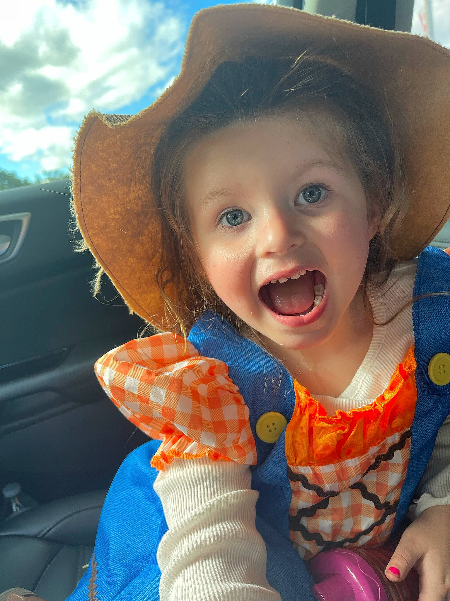 Addilynn joined the competition — help win amazing prizes! child, cool, costume_hat, cowboy_hat, facial_expression, fun, gesture, happy, hat, headwear, human, human_body, iris, lip, mouth, outerwear, person, skin, smile, sun_hat