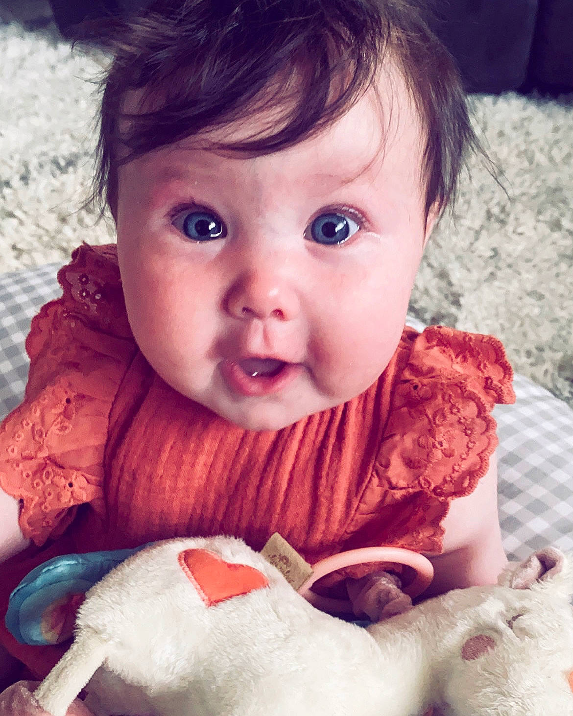 Violet joined the competition — help win amazing prizes! baby, baby_toddler_clothing, cheek, child, ear, eyebrow, eyelash, face, facial_expression, happy, human_body, iris, lip, mouth, nose, organ, person, product, skin, sleeve
